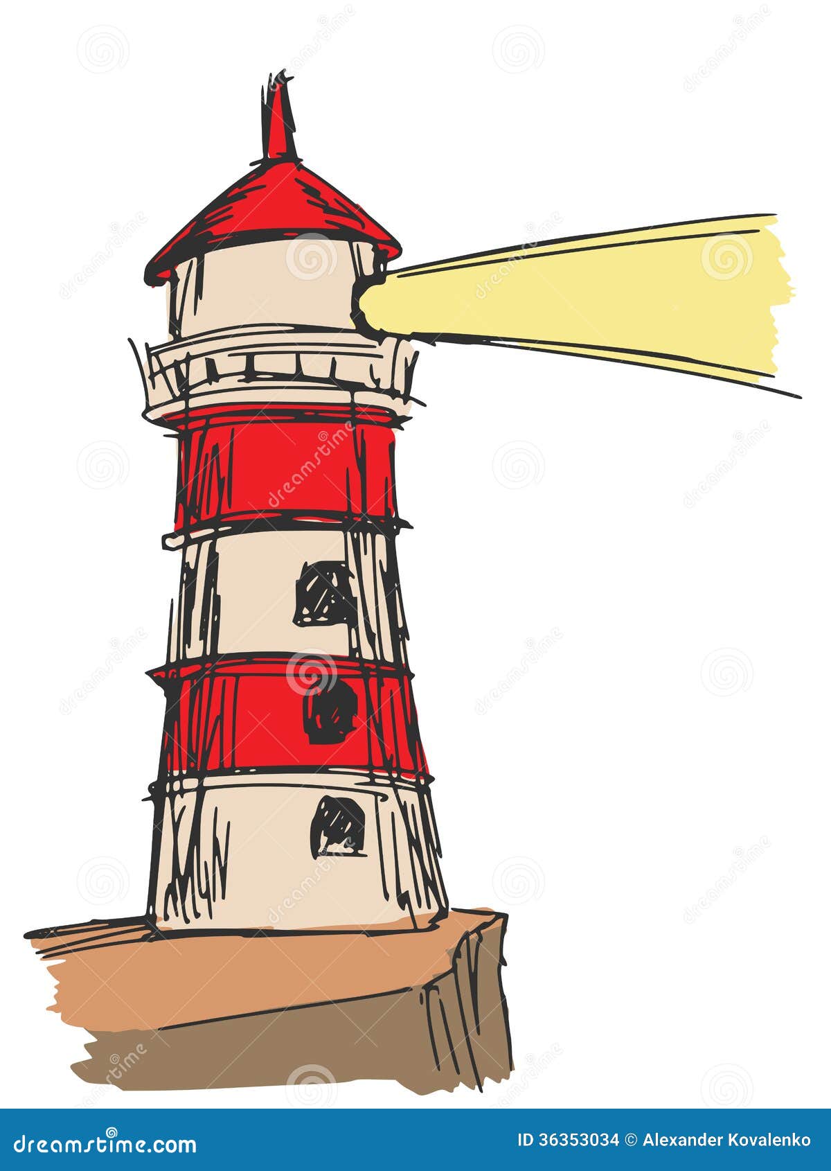 Lighthouse stock vector. Image of architecture, cartoon 