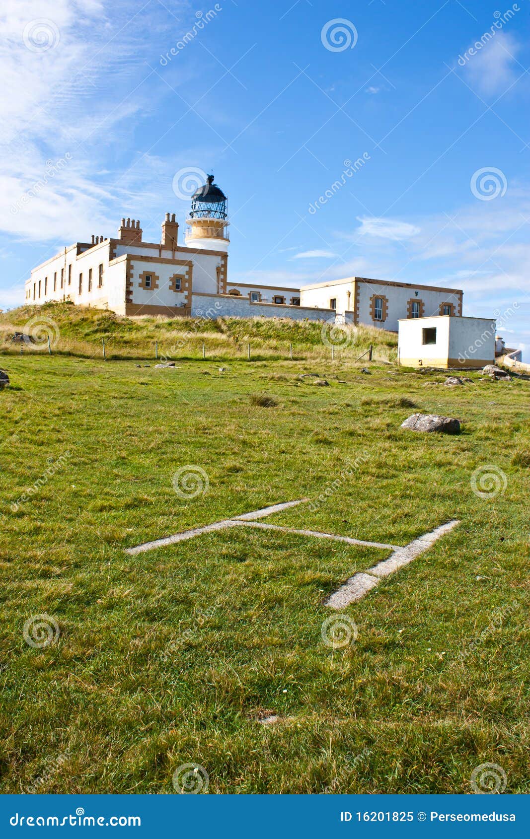 Lighthouse and Helicopter Platform Stock Image Image of head