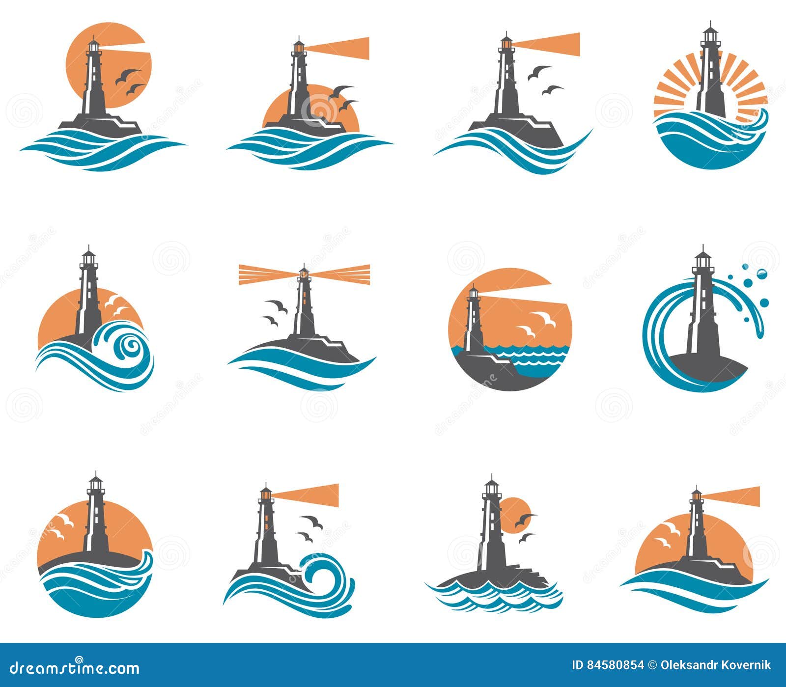 lighthouse icon set