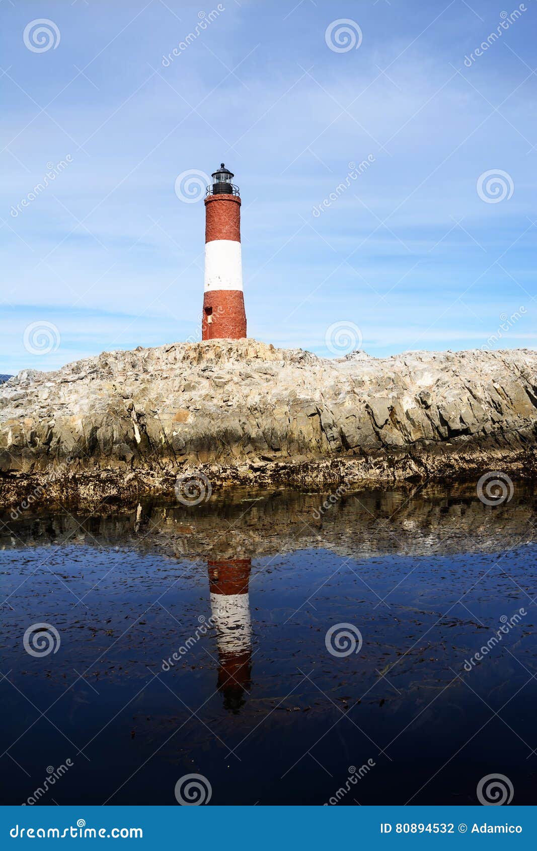 lighthouse les eclaireurs in beagle channel near ushuaia