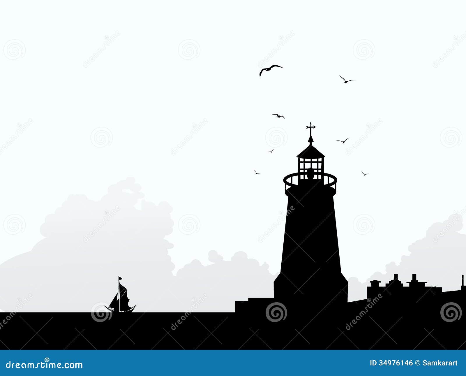 lighthouse at morning silhouette