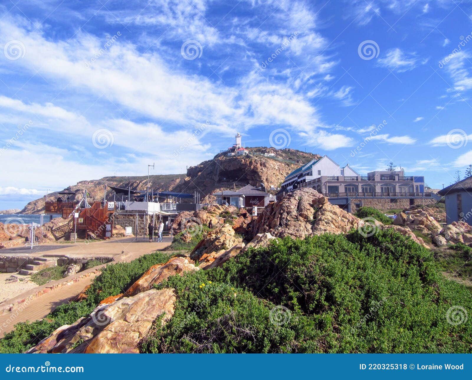 Lighthouse Mossel Bay stock photo. Image of town, vacation 220325318