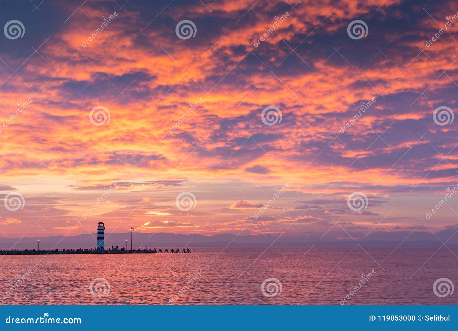 lighthouse at neusiedler see, austria