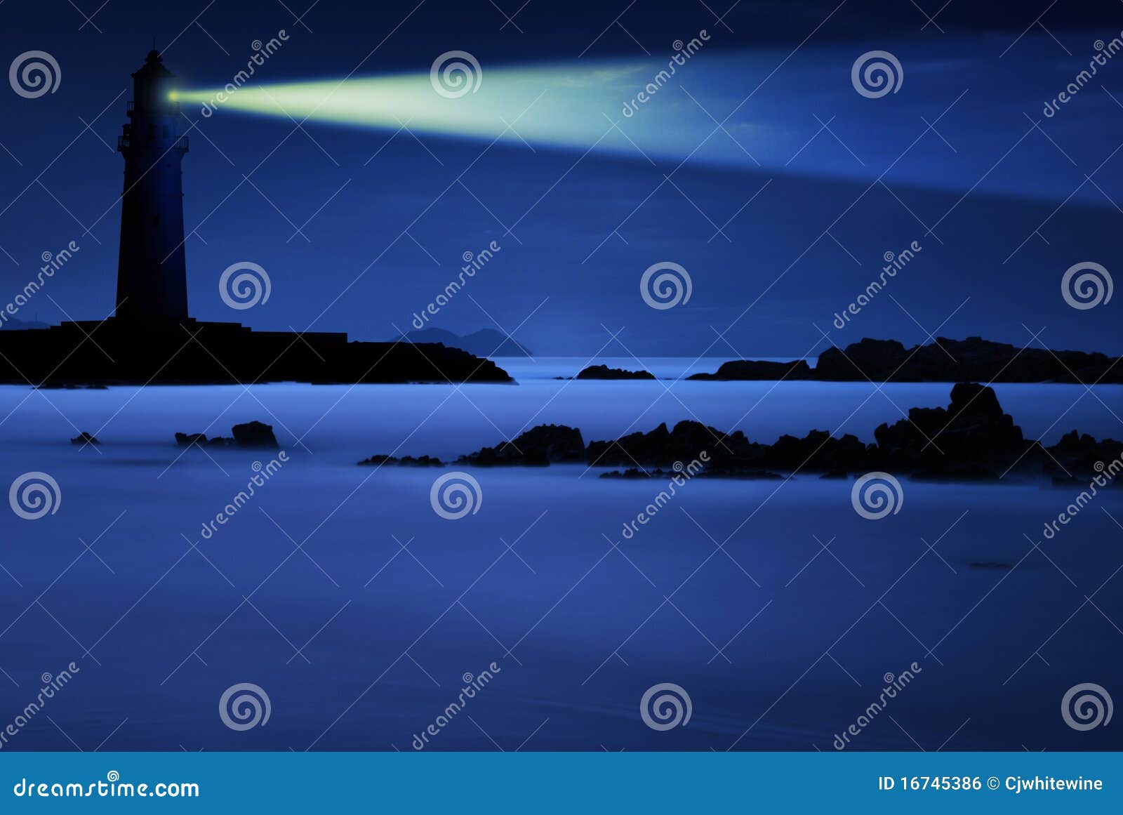 lighthouse at night