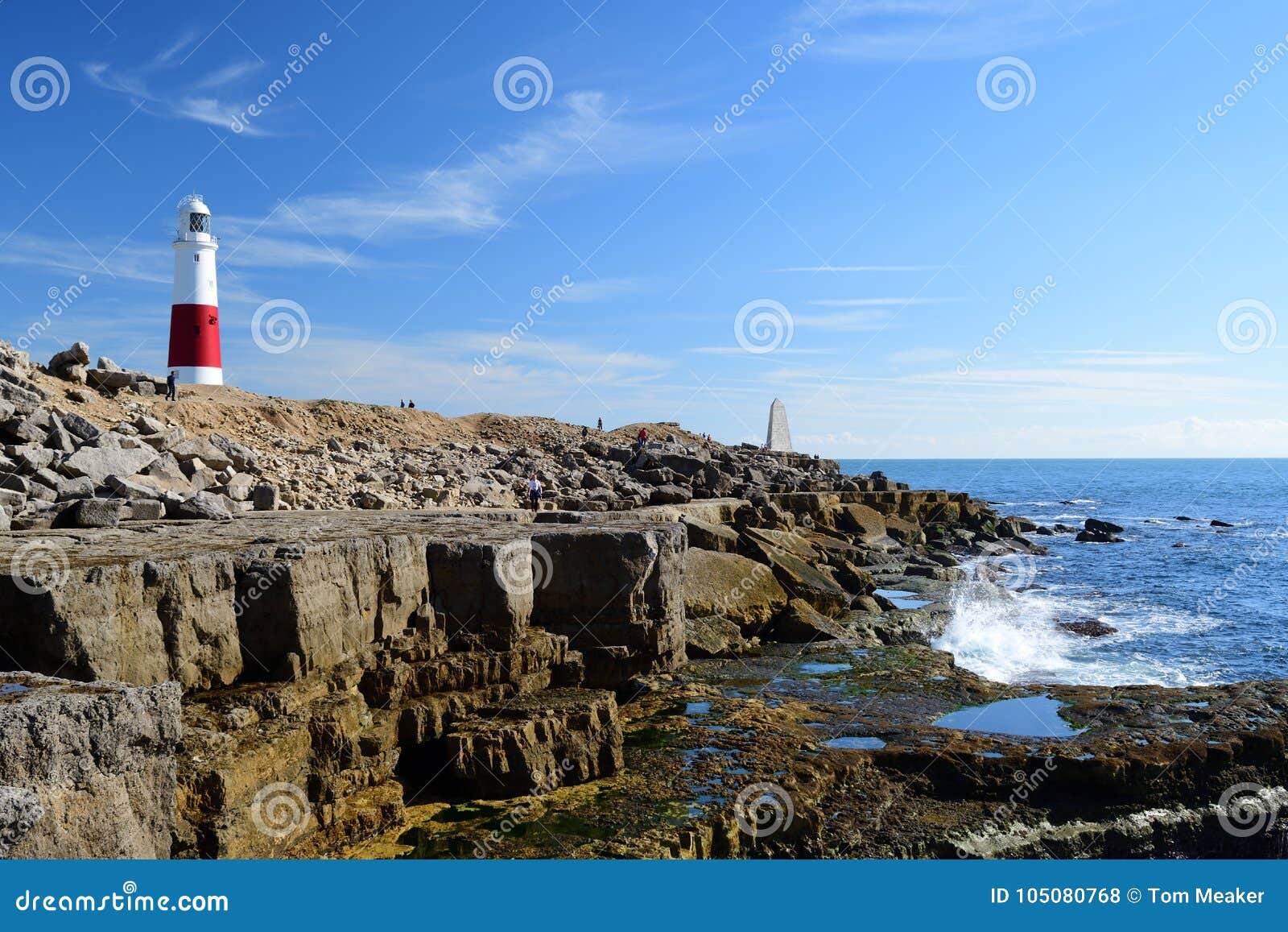 The Lighthouse at Portland Bill in Dorset Stock Photo - Image of blue ...