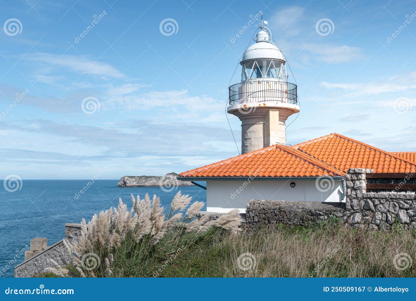 lighthouse of punta del torco de afuera in suances, cantabria, spain