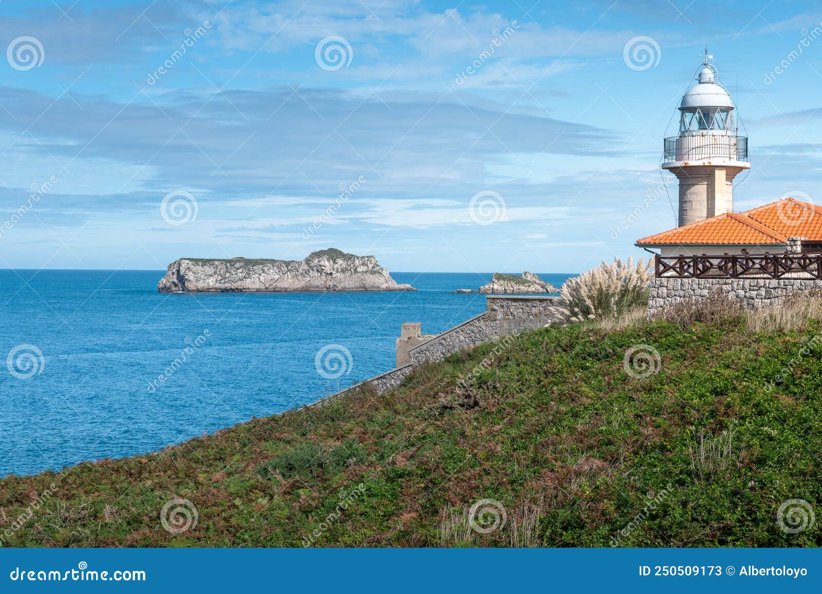 lighthouse of punta del torco de afuera in suances, cantabria, spain