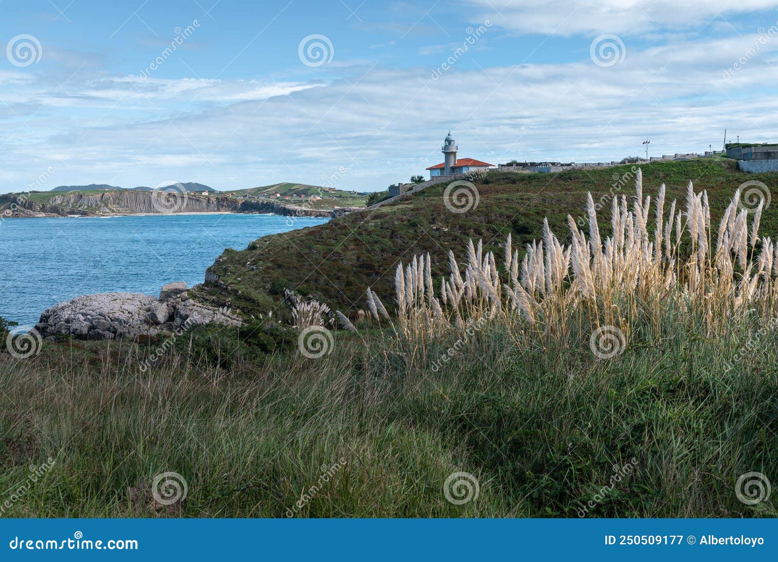 lighthouse of punta del torco de afuera in suances, cantabria, spain