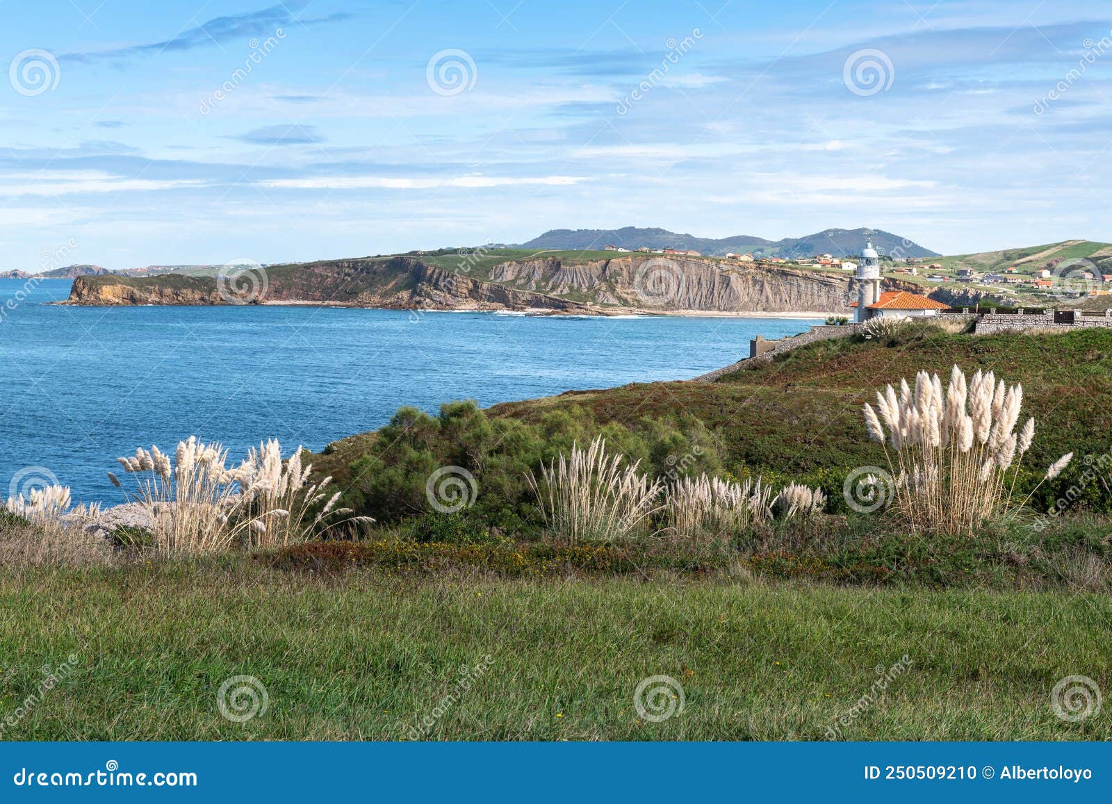 lighthouse of punta del torco de afuera in suances, cantabria, spain