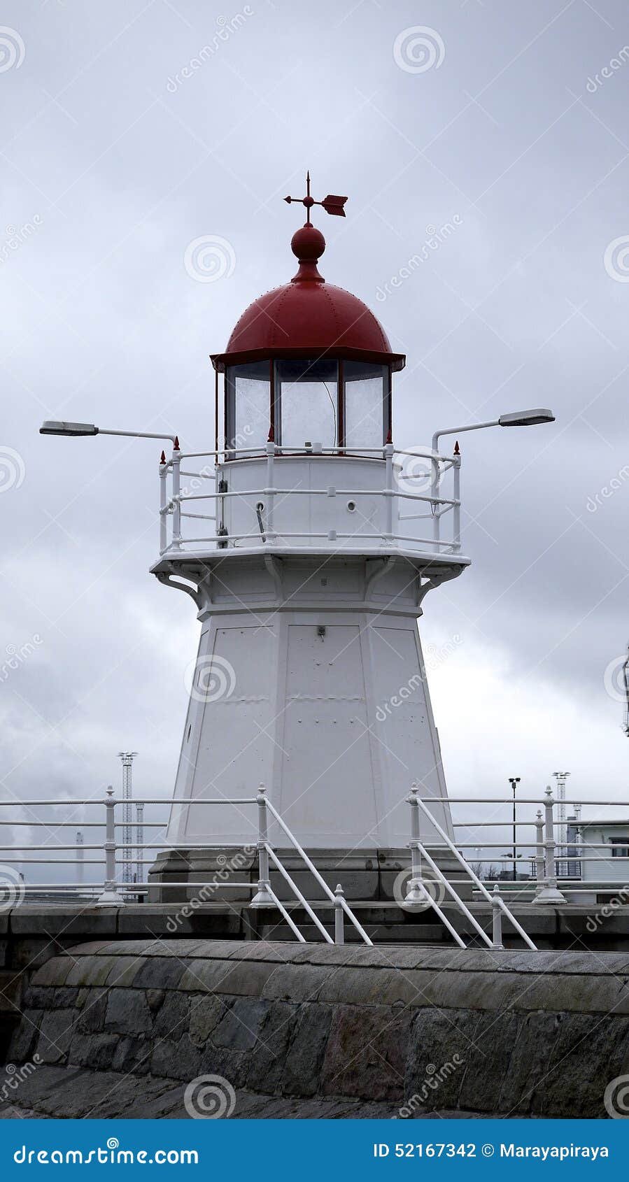 Lighthouse in rainweather. stock photo. Image of rain 52167342
