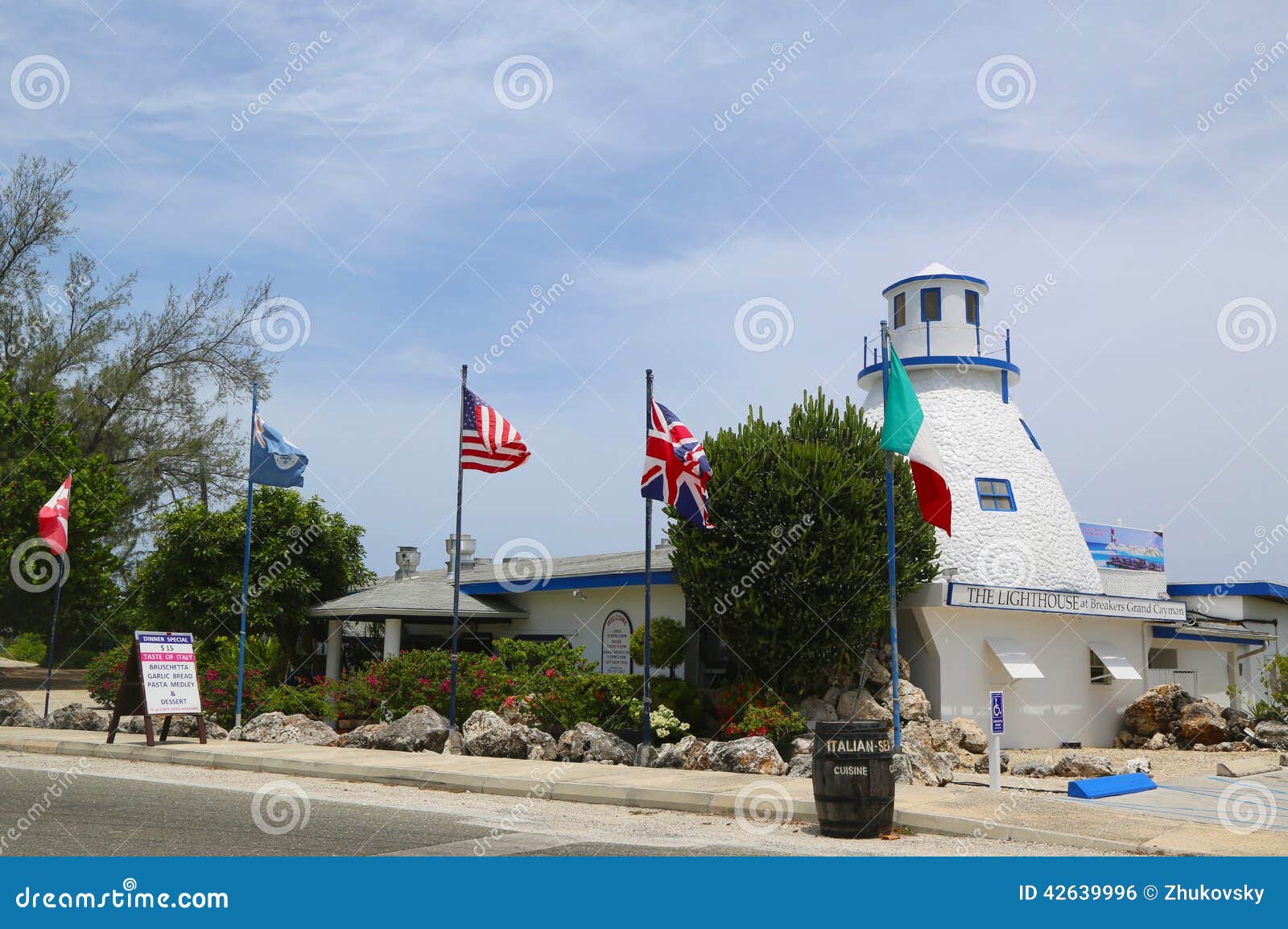 The Lighthouse Restaurant at Breakers Grand Cayman Editorial Photo