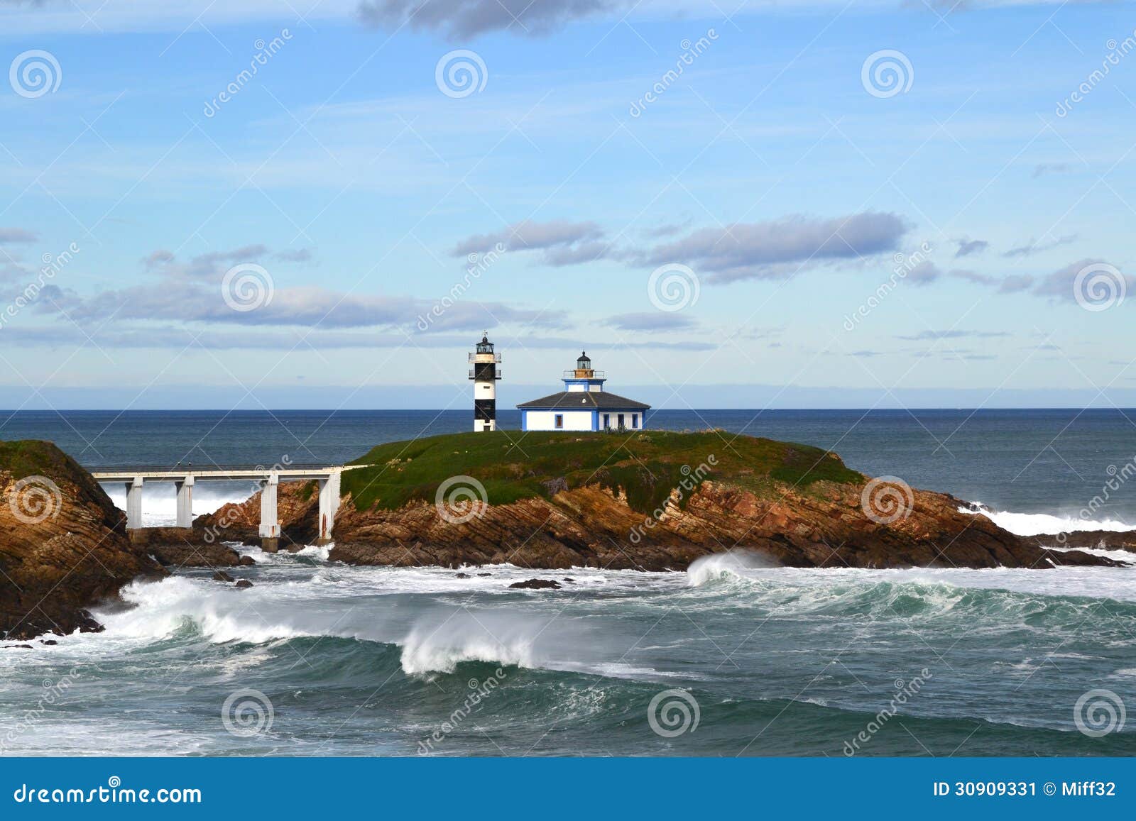 lighthouse in ribadeo, lugo, spain