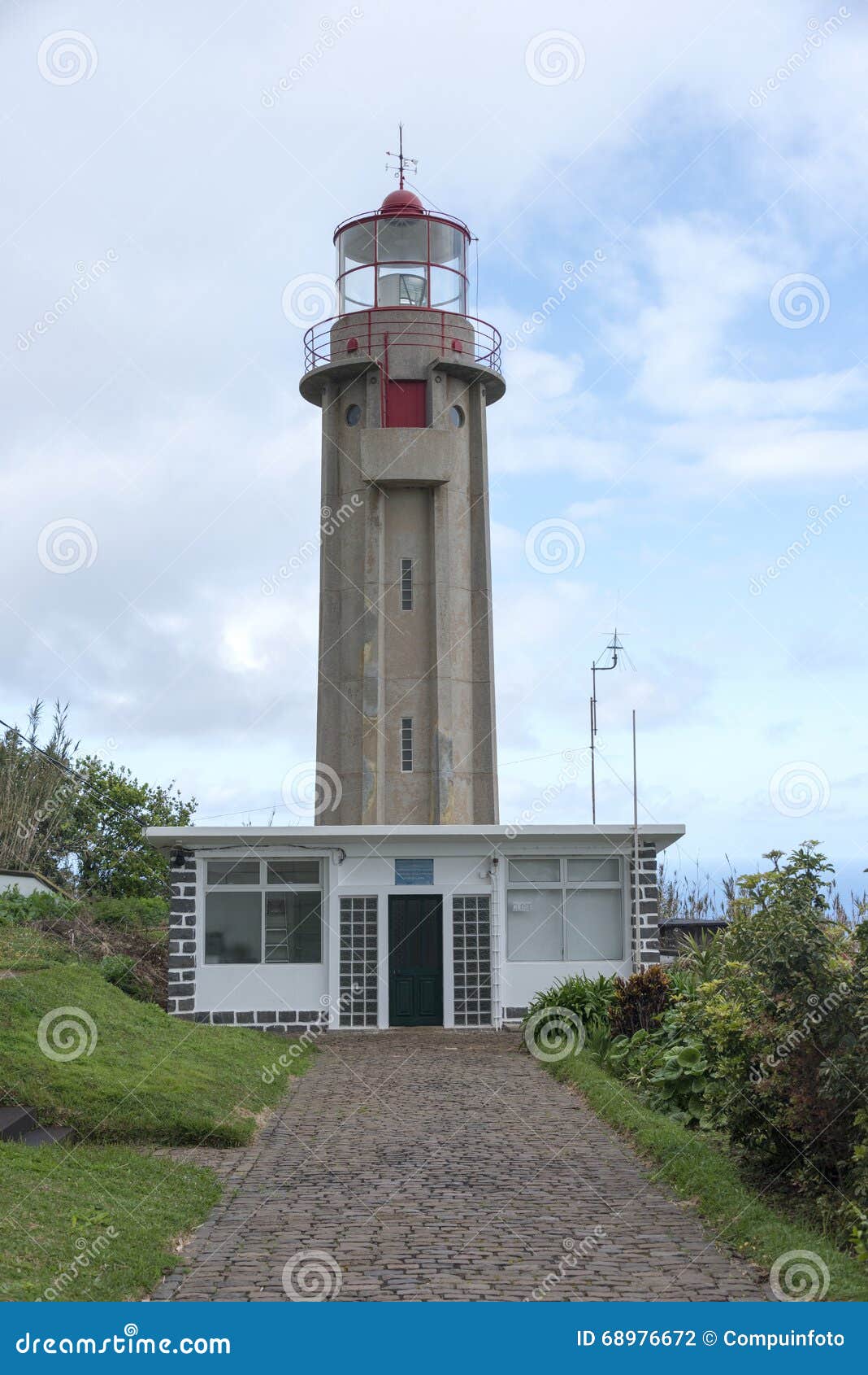 Lighthouse of sao Jorge Madeira. Lighthouse Ponta de Sao Jorge - a famous tourist sight at the north coast of Madeira.