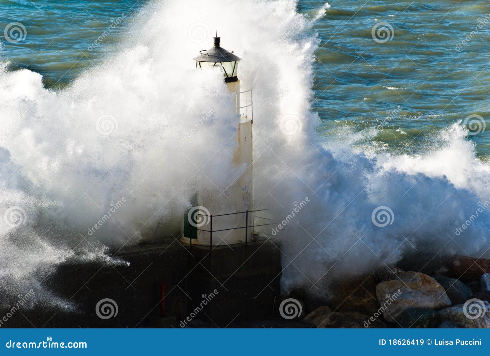 lighthouse during a seastorm