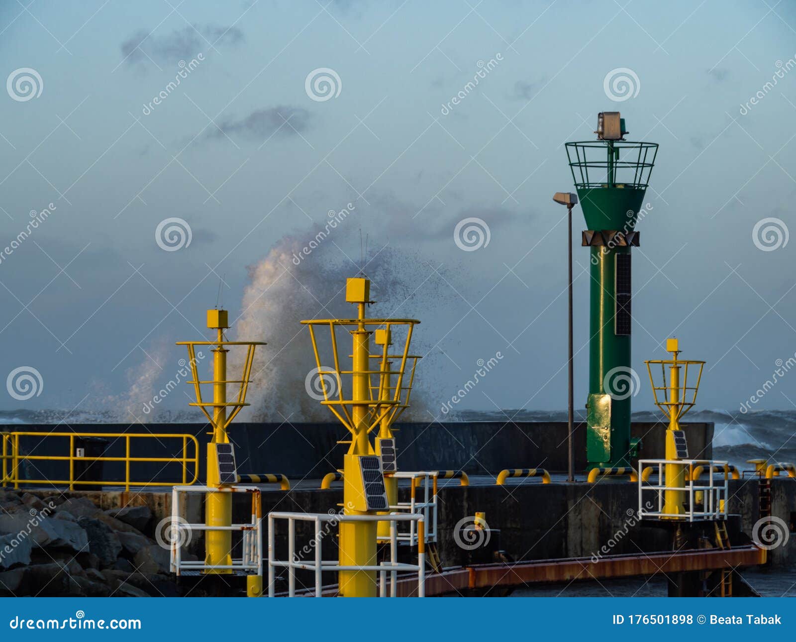 lighthouse at the shore of ÃÂeba, poland