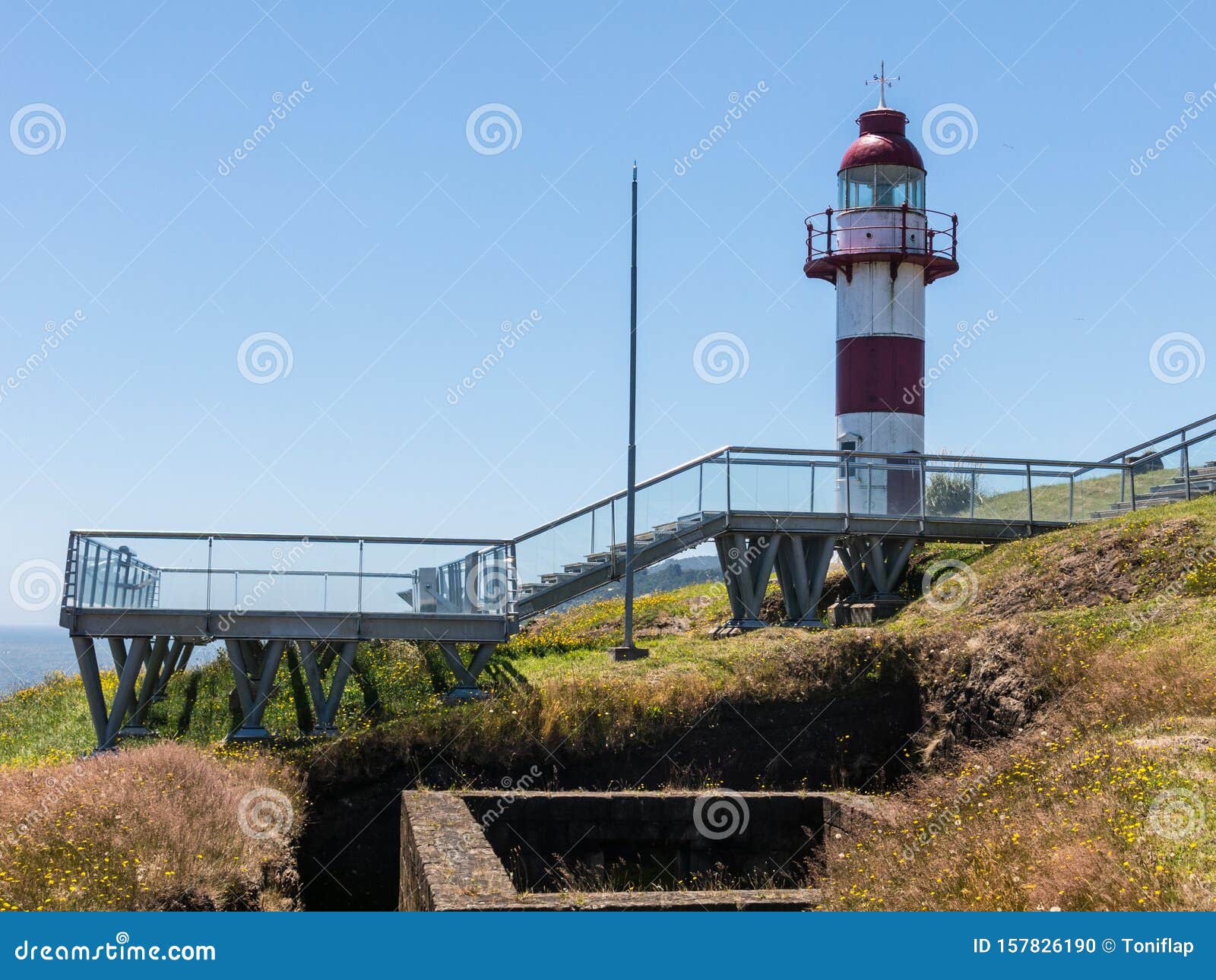 lighthouse in the spanish fortress in niebla, valdivia, patagonia, chile