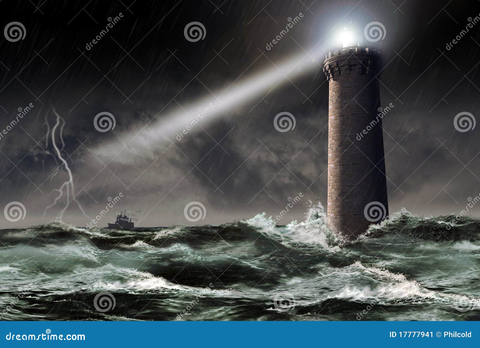 lighthouse under the storm