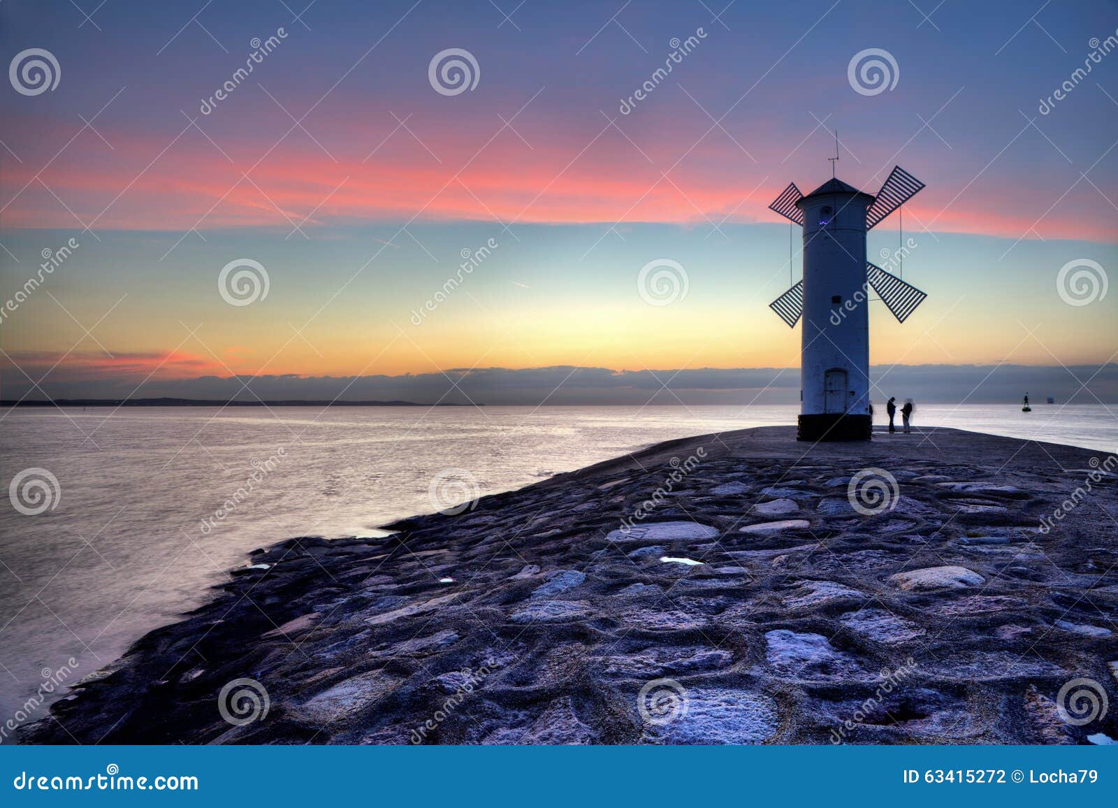 lighthouse windmill stawa mlyny in swinoujscie,