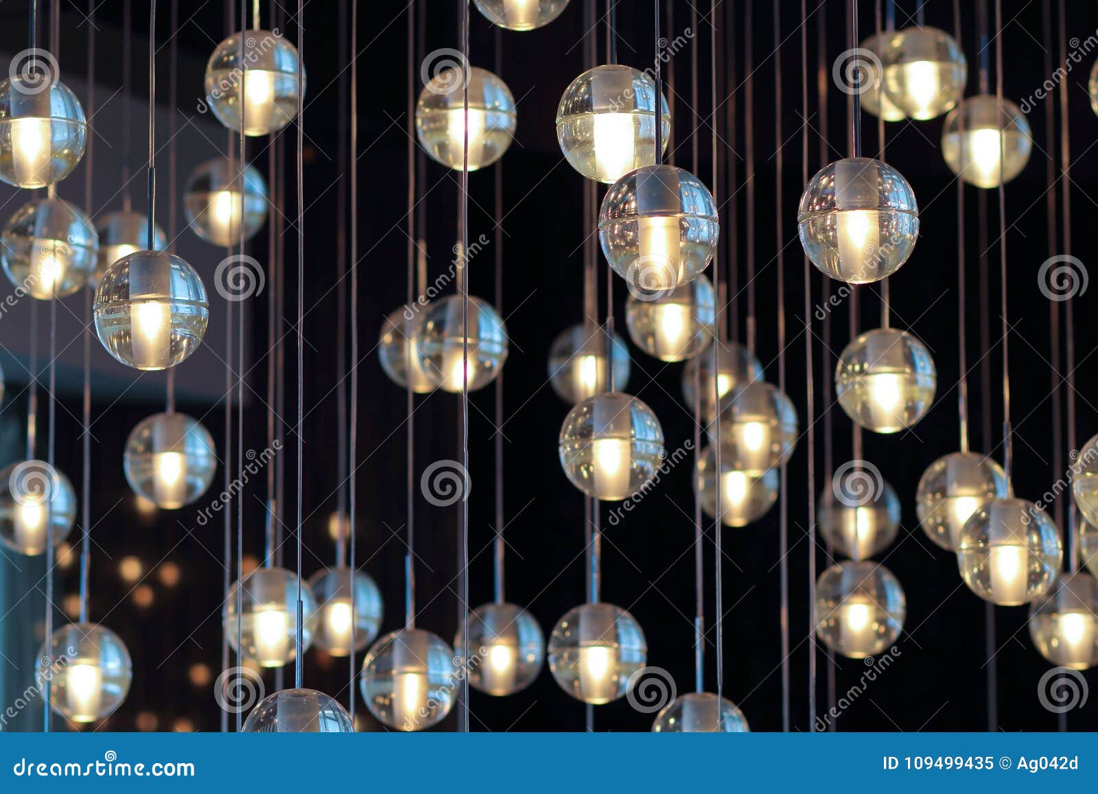 Lighting Balls on the Chandelier in the Lamplight, Light Bulbs Hanging ...