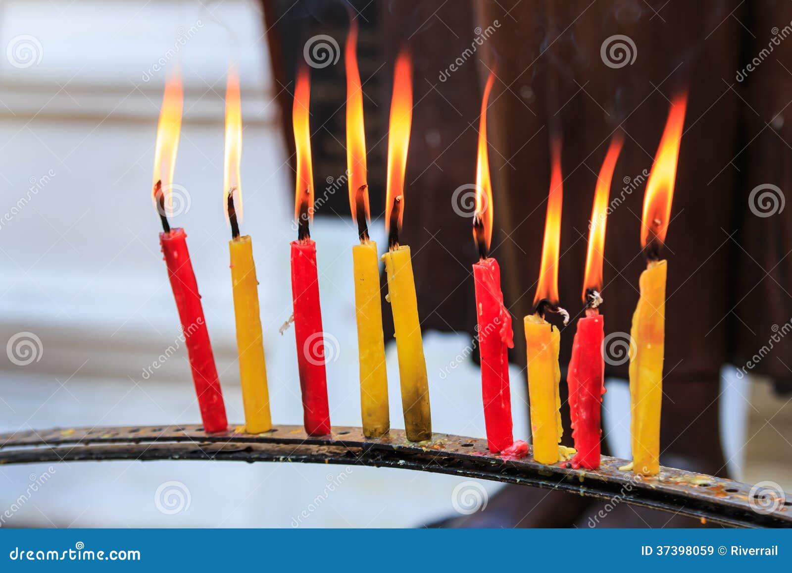 Lighting Candle of the Prayers at the Temple Stock Image Image of