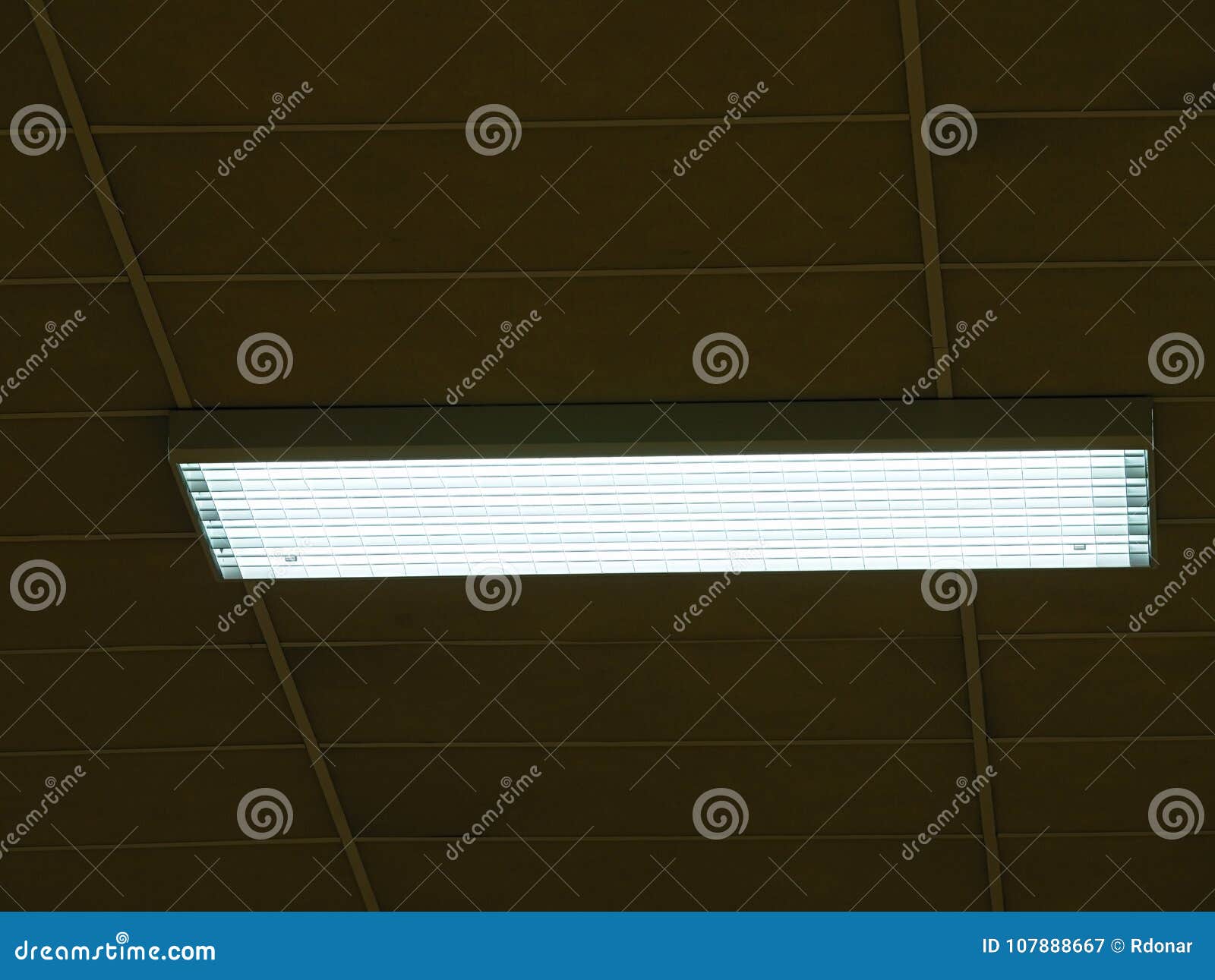 Lighting Ceiling Panels Fluorescent Lamps On The Modern