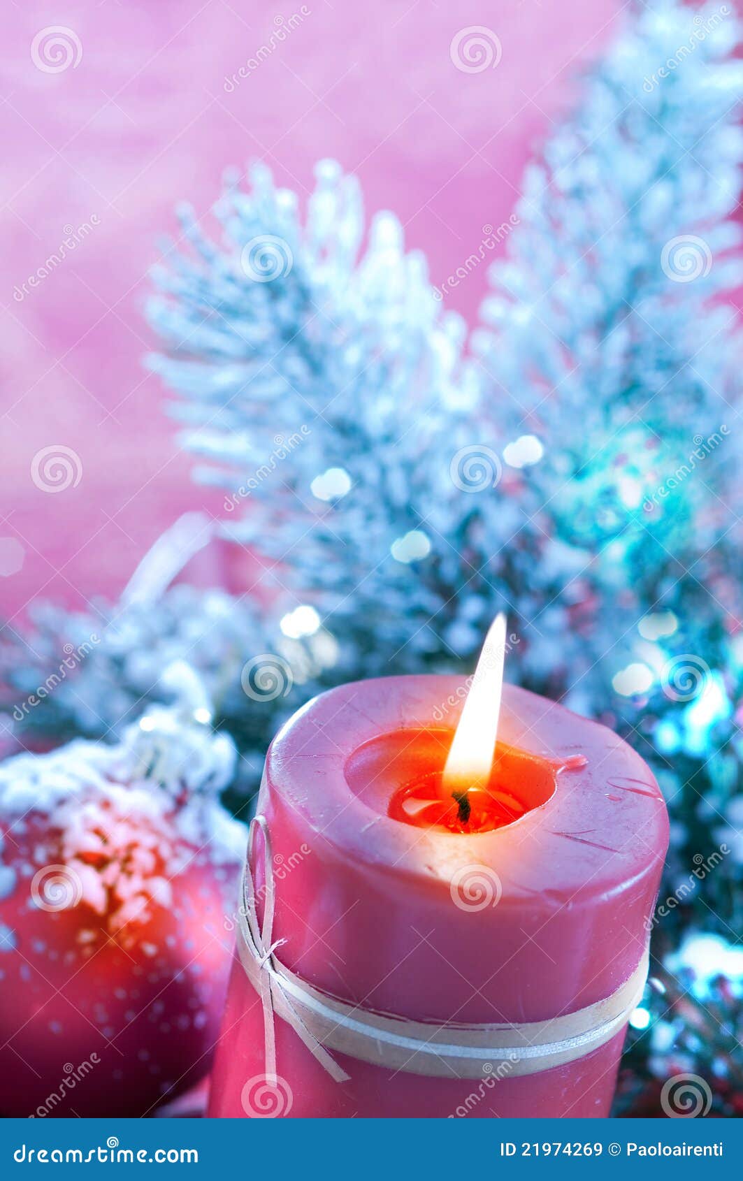 Lighting Christmas candles stock image. Image of atmosphere 21974269