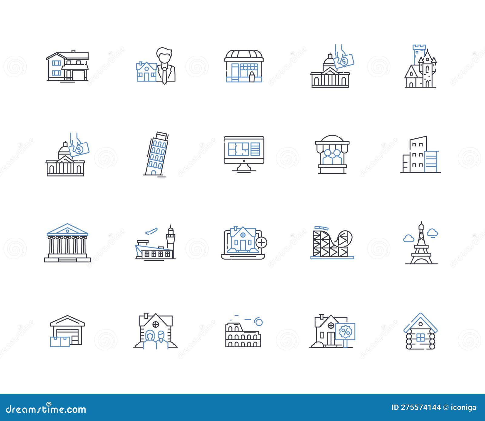 lighting  line icons collection. illumination, ambiance, brightness, glare, shadows, flicker, reflection 