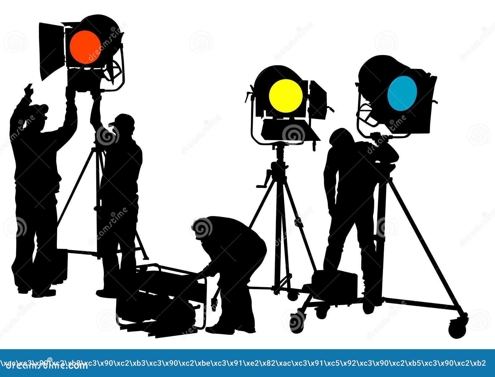 Lighting equipment workers stock vector. Illustration of theatrical 15058717