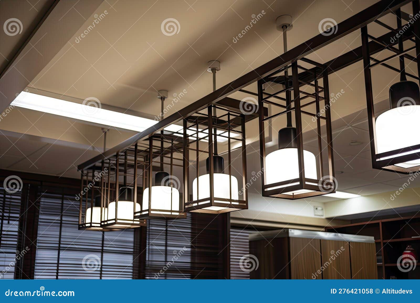 Lighting Fixture Suspended from the Ceiling, with Dimmable Led Bulbs