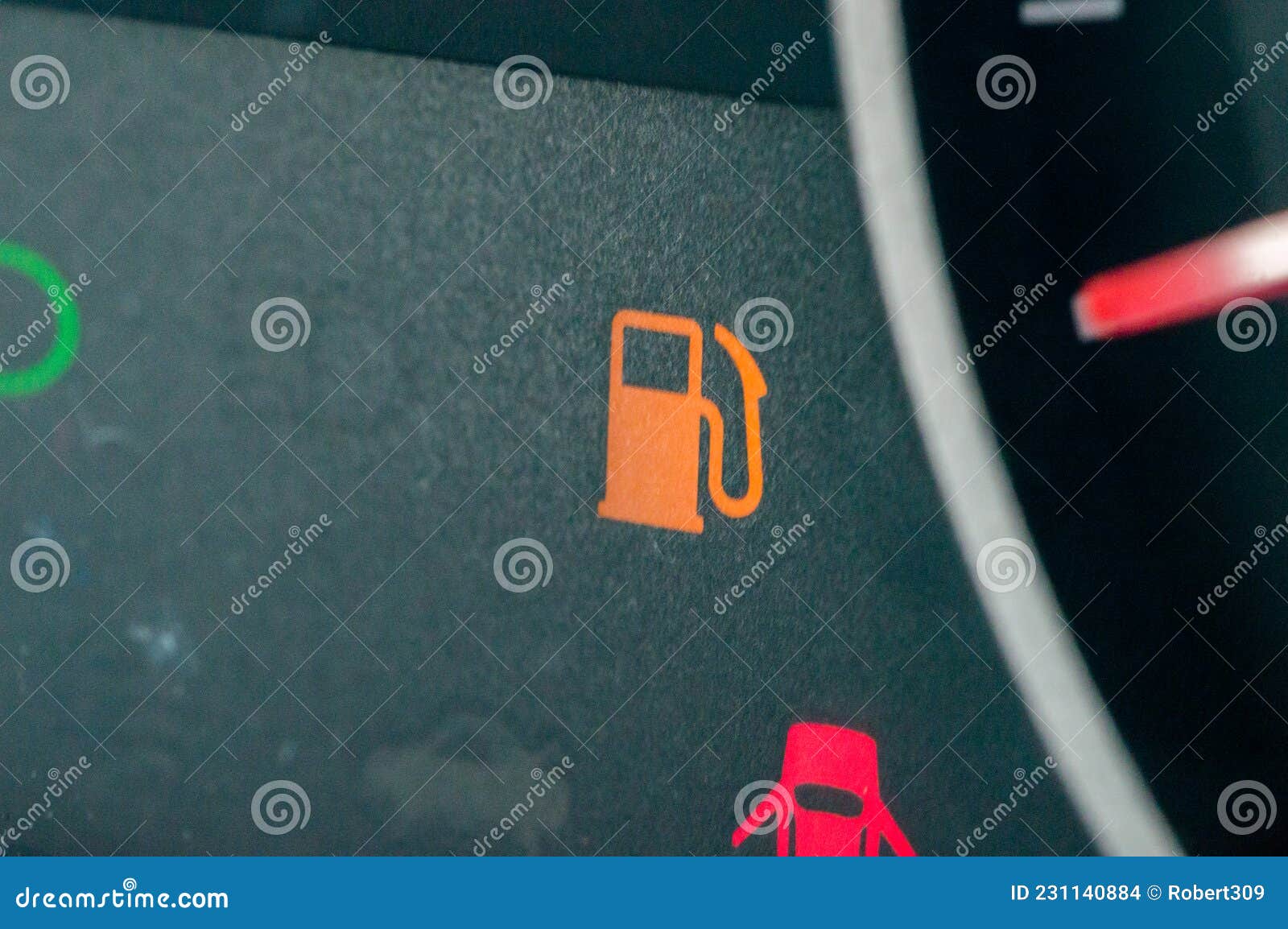 Lighting Fuel Reserve Indicator in the Car Stock Photo Image of