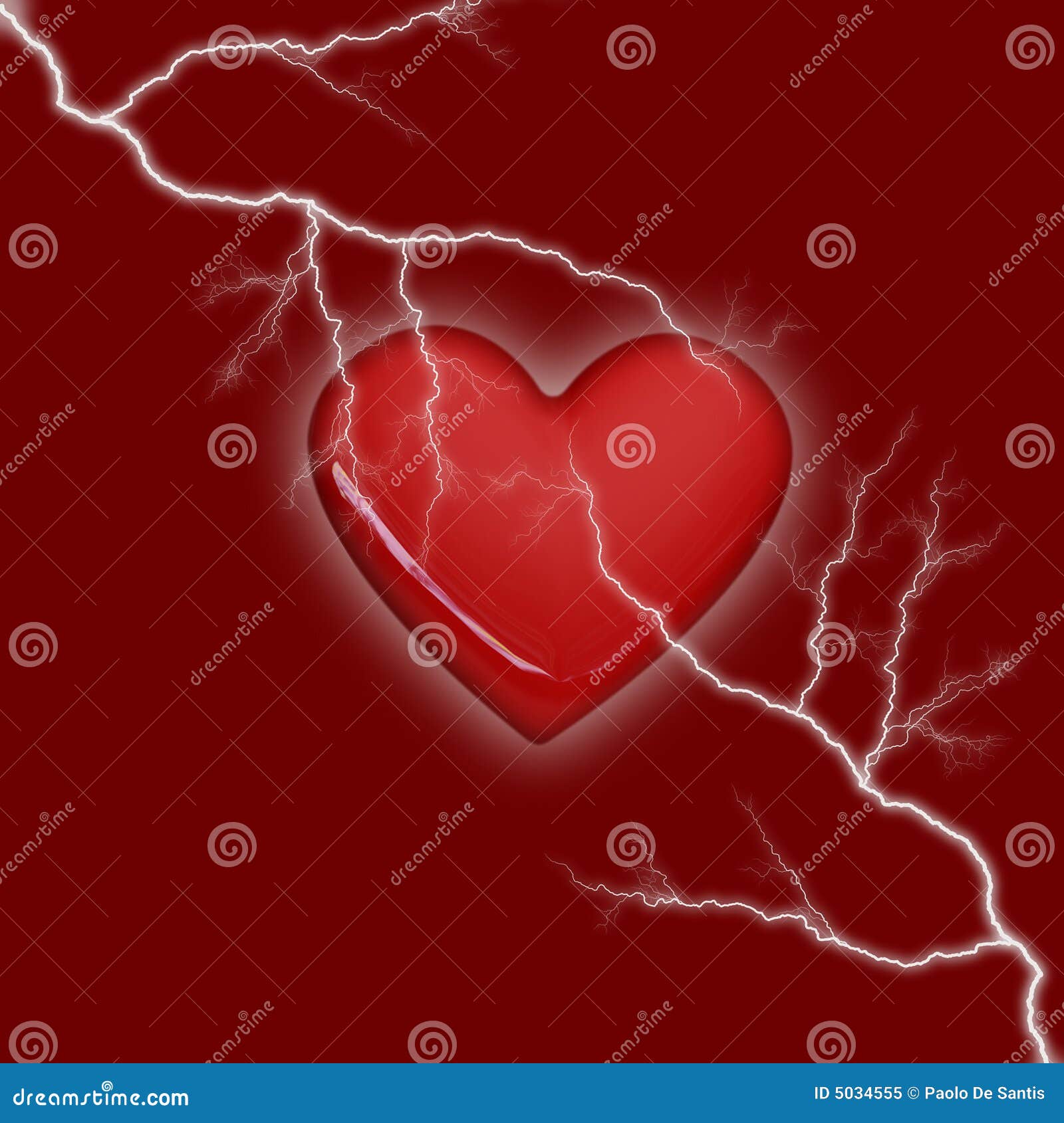 Lighting heart stock illustration. Illustration of passion 5034555