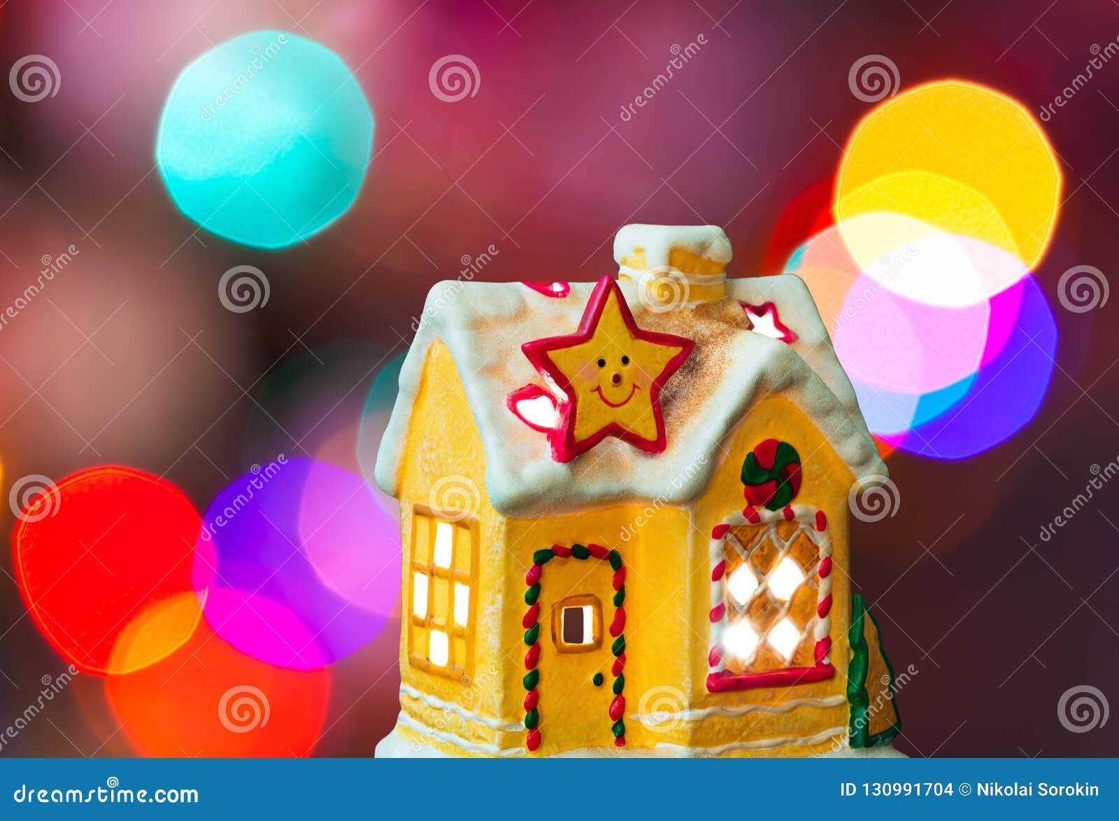 Lighting House and Christmas Tree Stock Photo - Image of candle ...