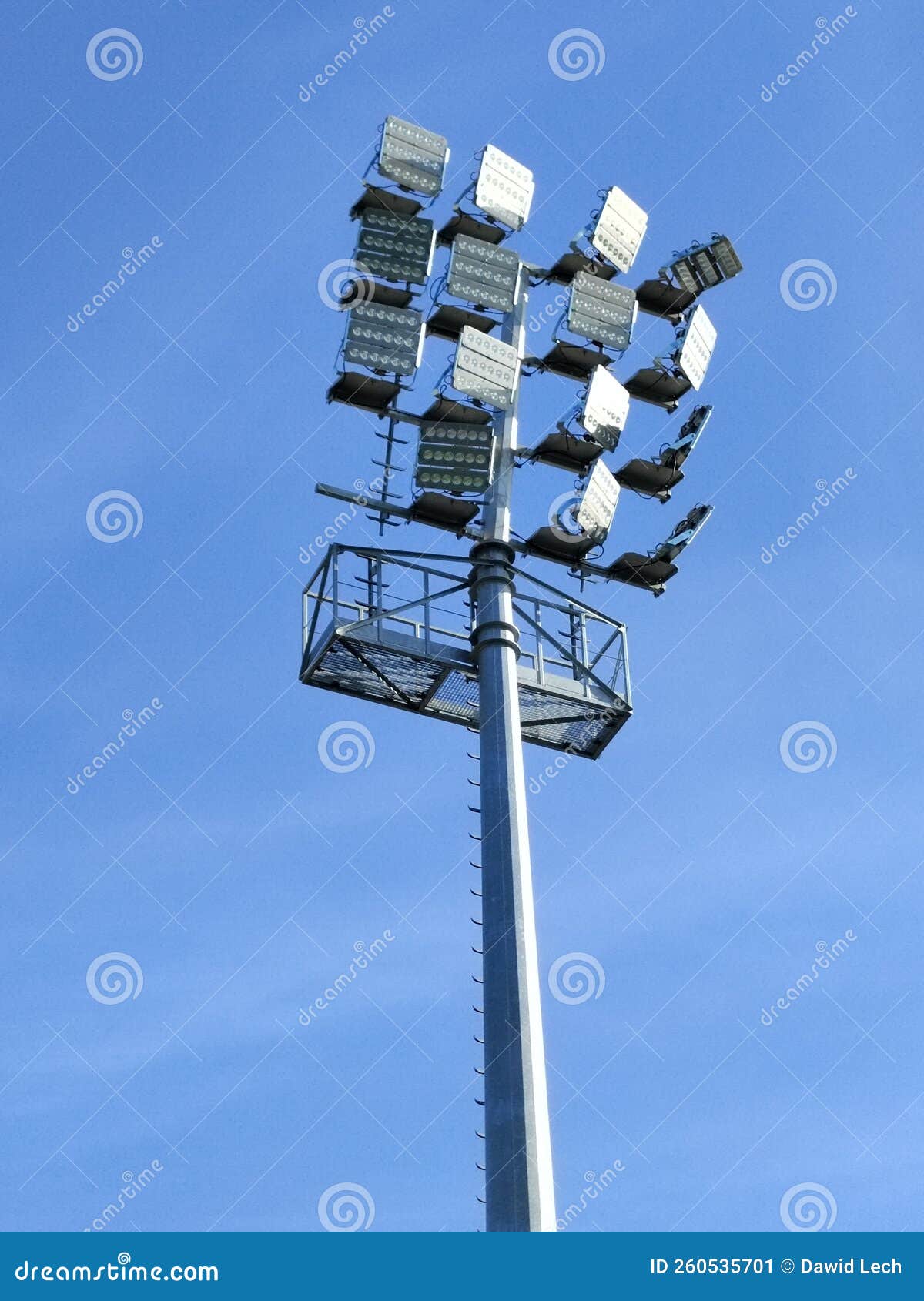 Lighting Mast on the Football Field Stock Image Image of signage