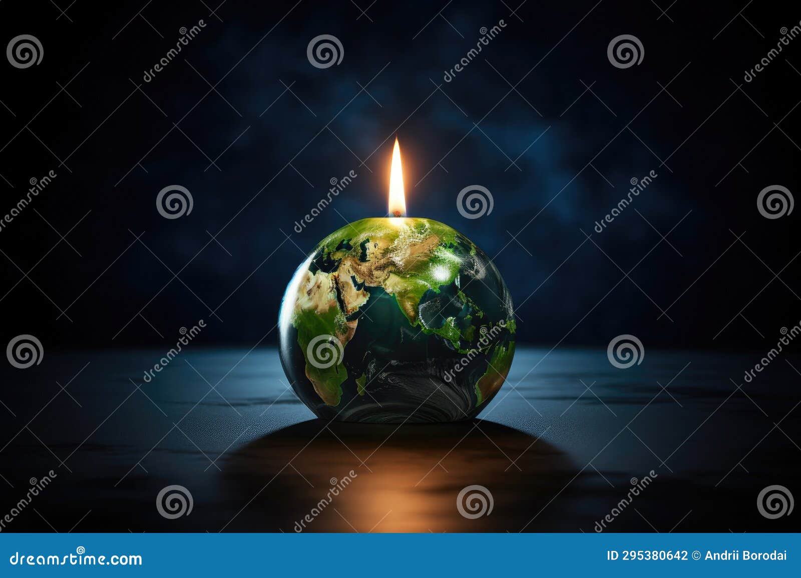 Lighting the Way for Conservation Earth Hour Candle. Stock