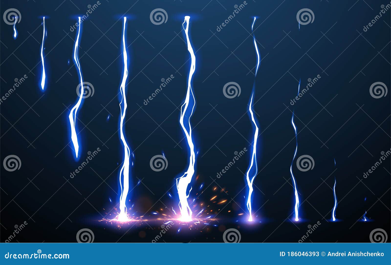 Lightning Animation Set with Sparks Stock Vector - Illustration of light, electricity: 186046393 Lightning Animation Set with Sparks Stock Vector - Illustration of light, electricity: 186046393