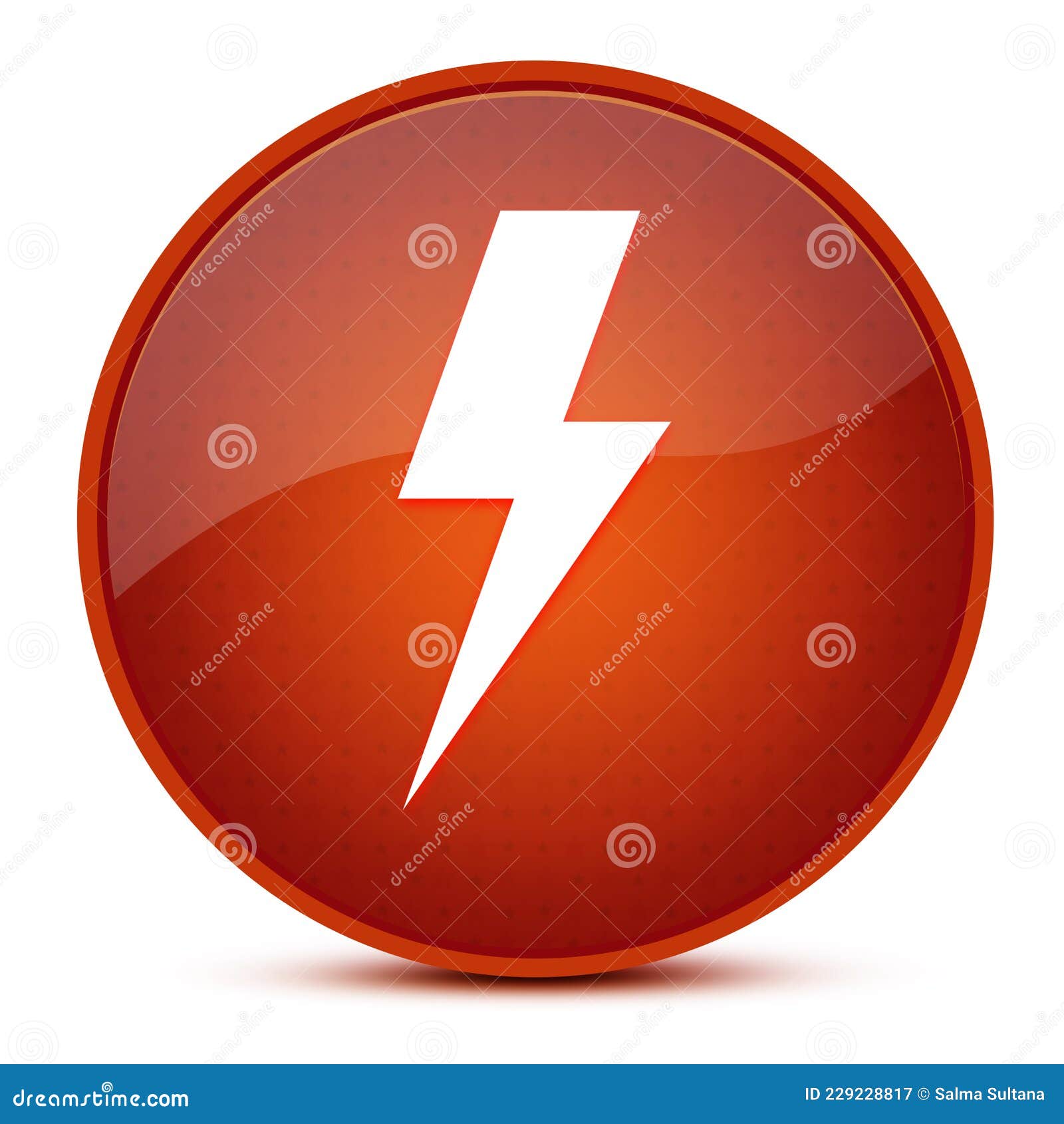 Lightning Bolt Aesthetic Glossy Brown Round Button Abstract Stock