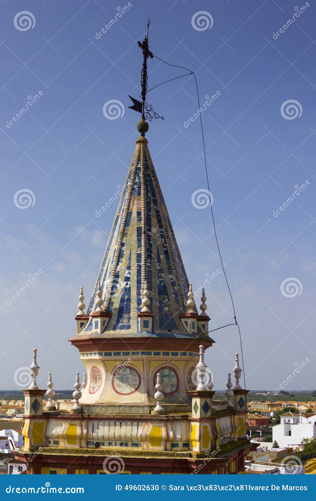 Lightning Conductor on a Church Spire Stock Photo Image of religion