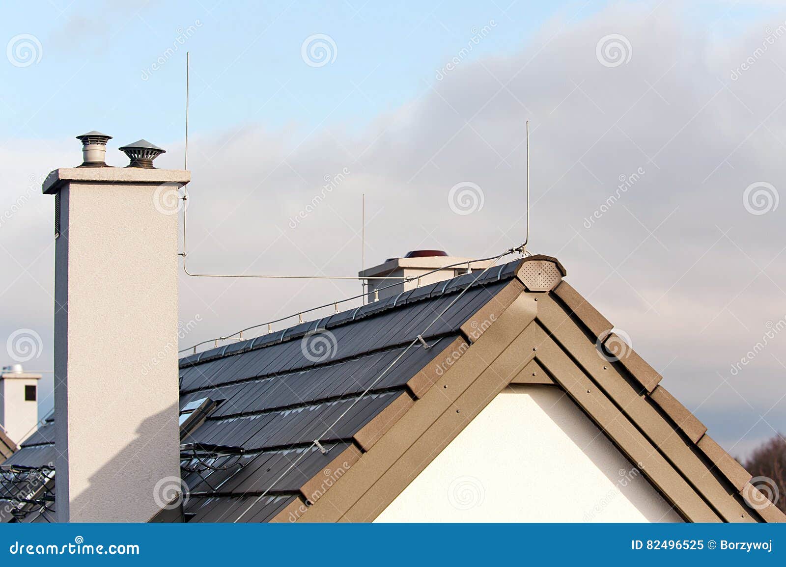 Lightning conductor stock image. Image of wires, bolt 82496525