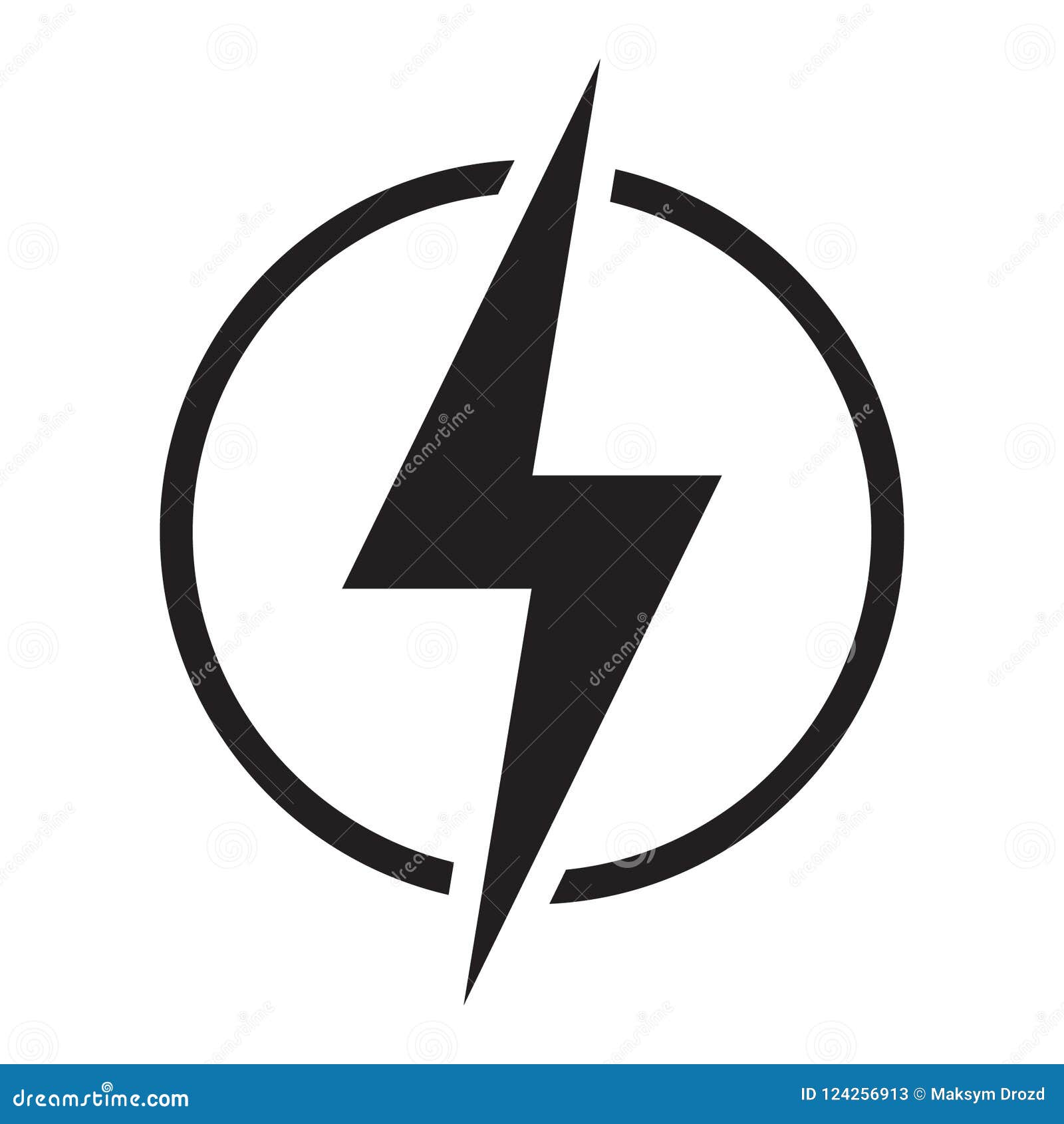 Lightning Electric Power Vector Logo Design Element Stock