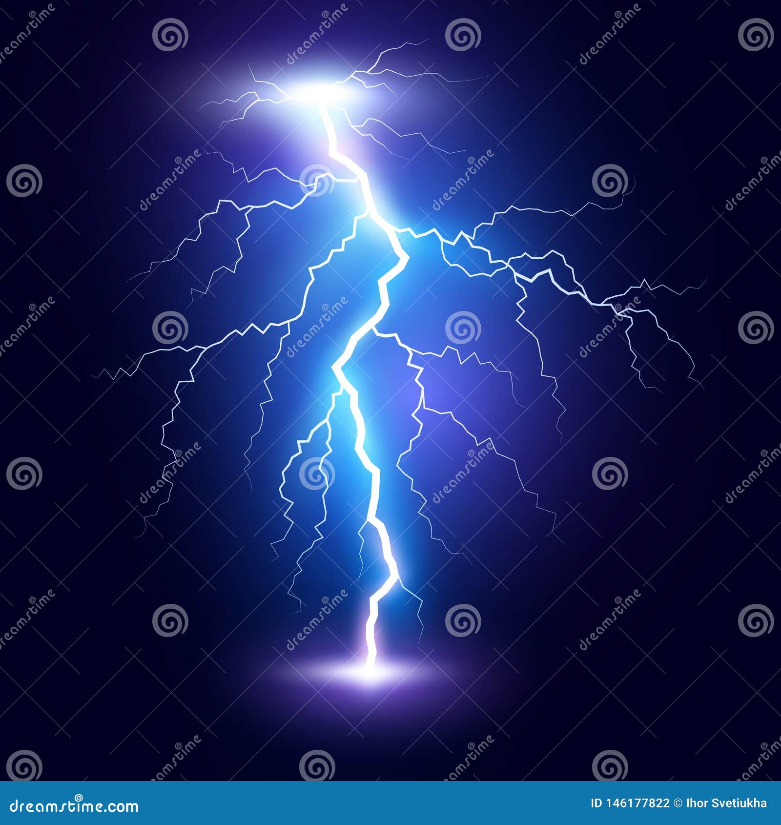 lightning flash bolt or thunderbolt. blue lightning or magic power blast storm.  