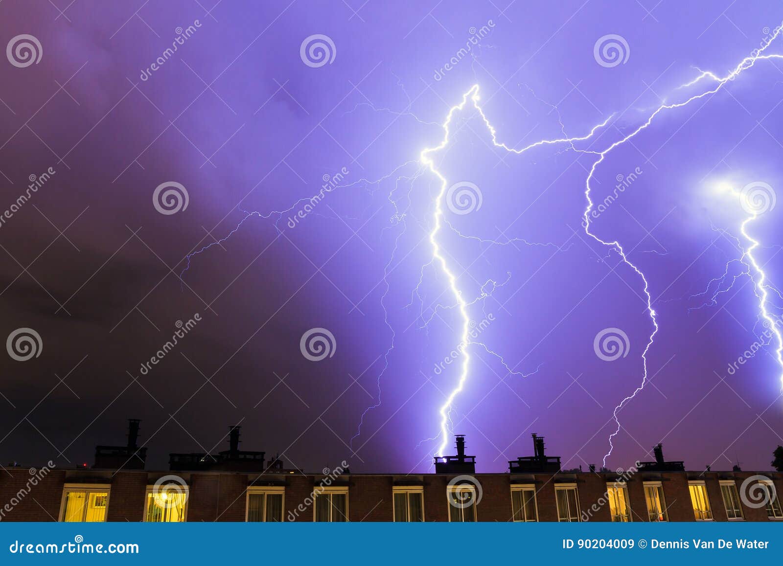 Lightning flashes stock image. Image of cityscape, dutch 90204009