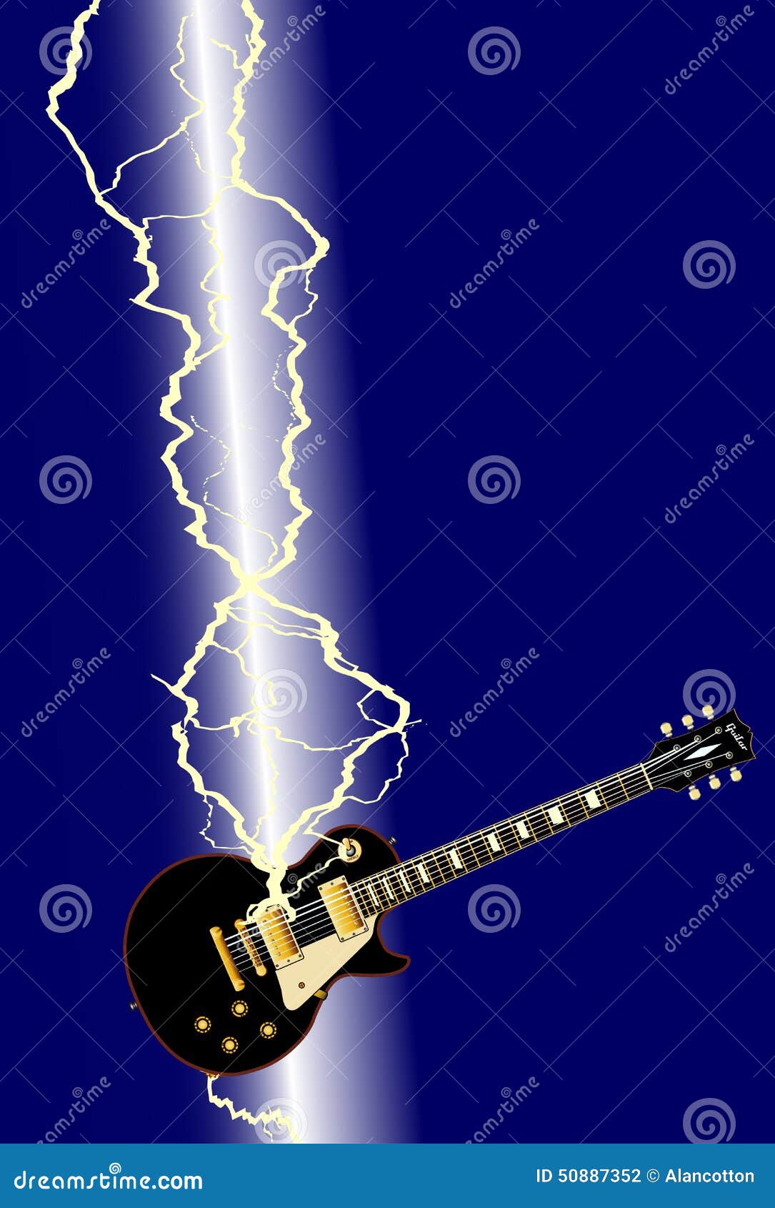 Lightning Guitar stock illustration. Illustration of flashing 50887352