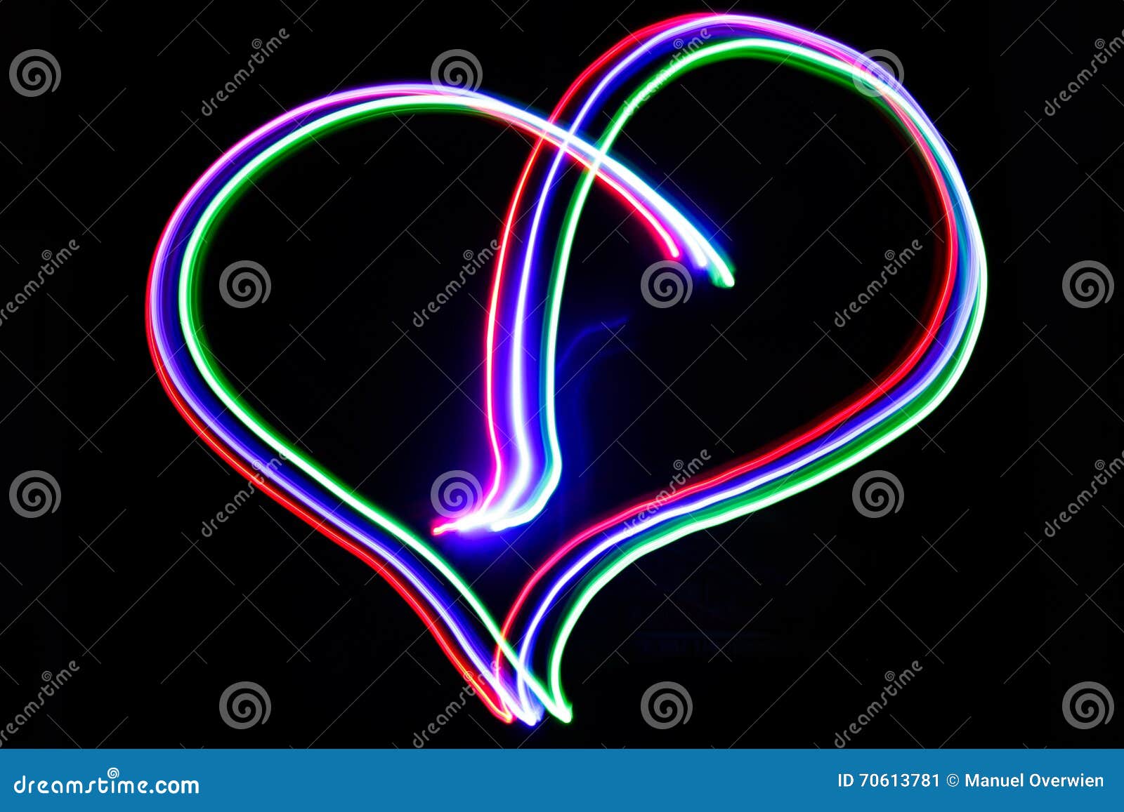 Lightning Heart Neon Generated With Colored Lights And A
