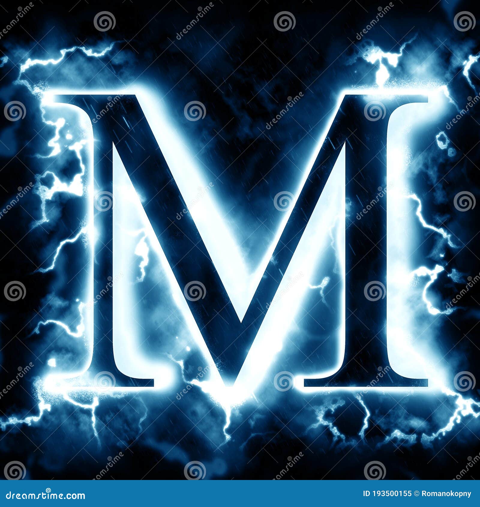 Lightning letter M stock illustration. Illustration of font - 193500155