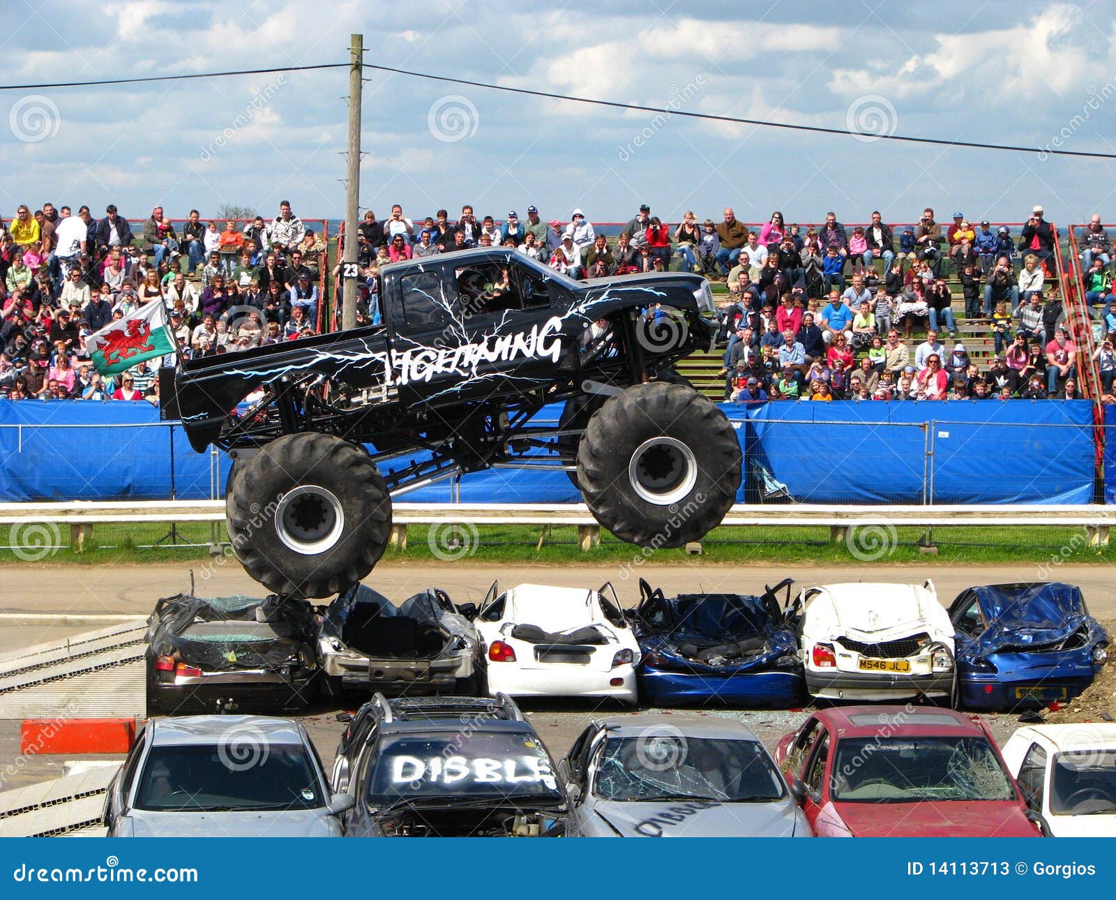 Lightning Monster Truck editorial stock photo. Image of jumping 14113713