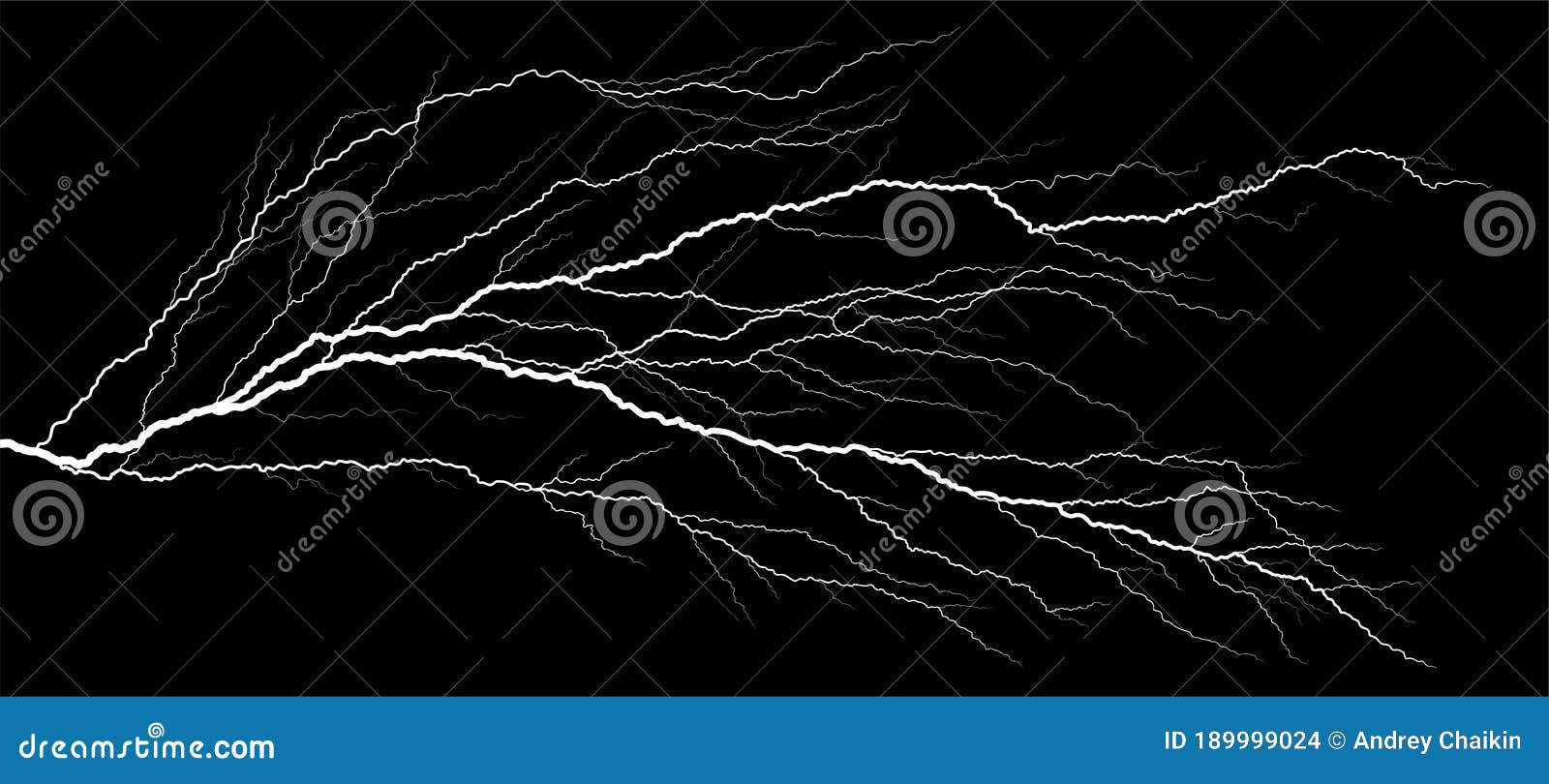 Lightning in the Night Sky. Stock Vector Illustration of power, night