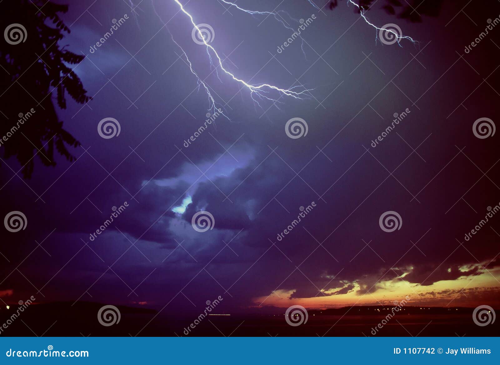 lightning over puget sound