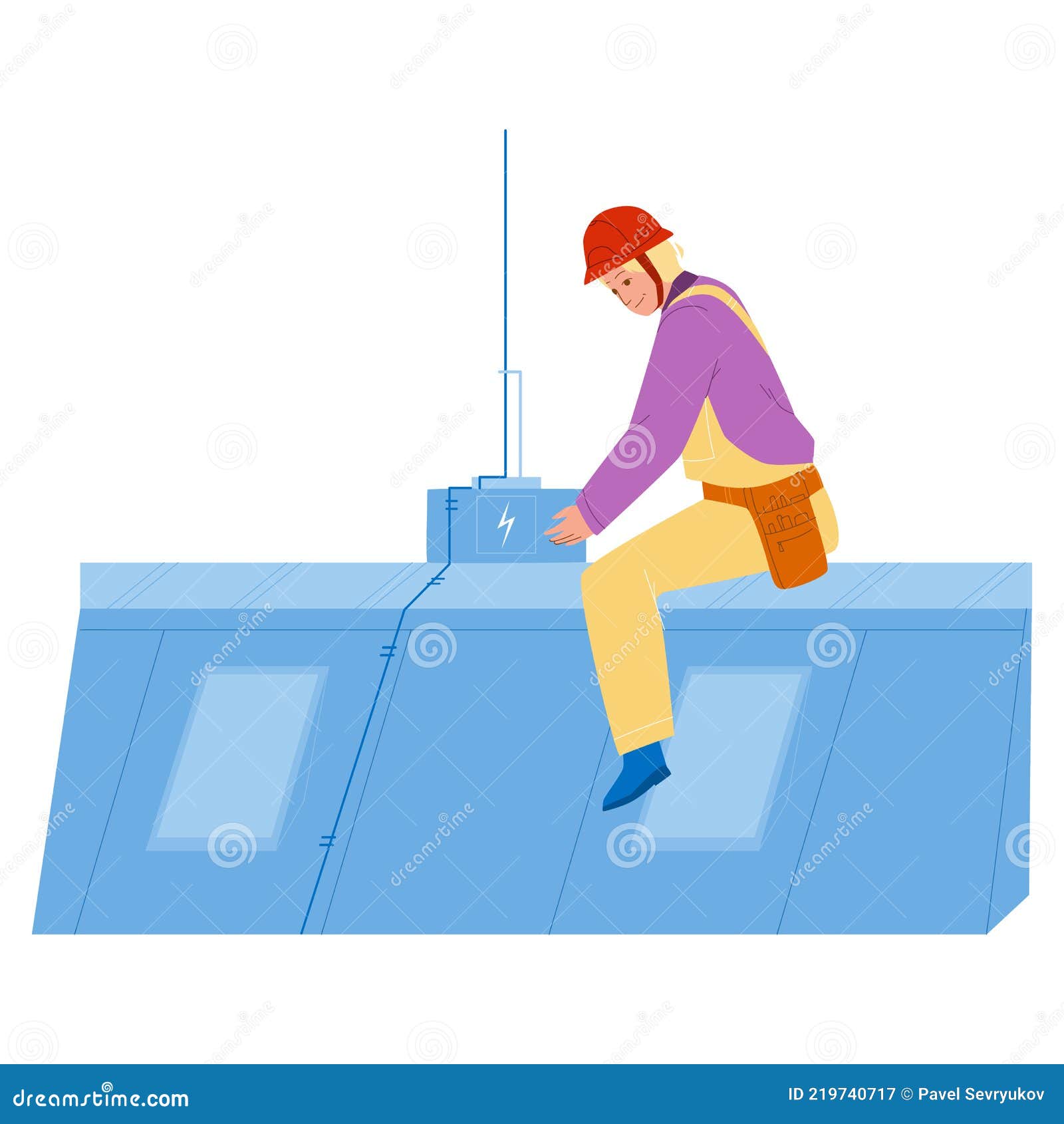 Lightning Protection System Installing Man Vector Stock Vector - Illustration of electrical, storm: 219740717 Lightning Protection System Installing Man Vector Stock Vector - Illustration of electrical, storm: 219740717