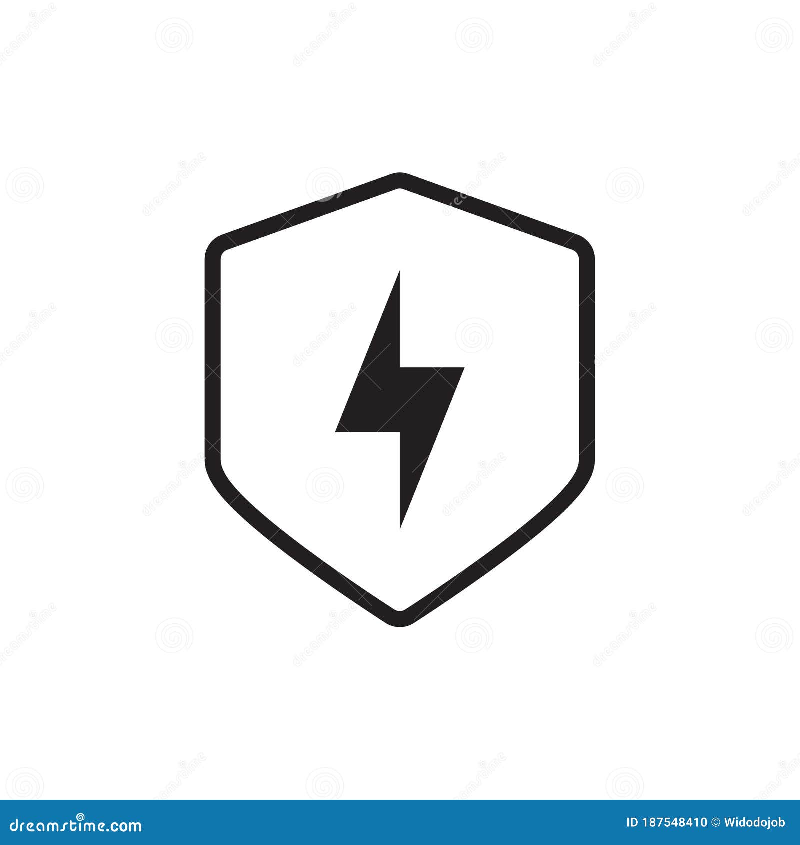 Lightning on shield icon stock vector. Illustration of computer 187548410