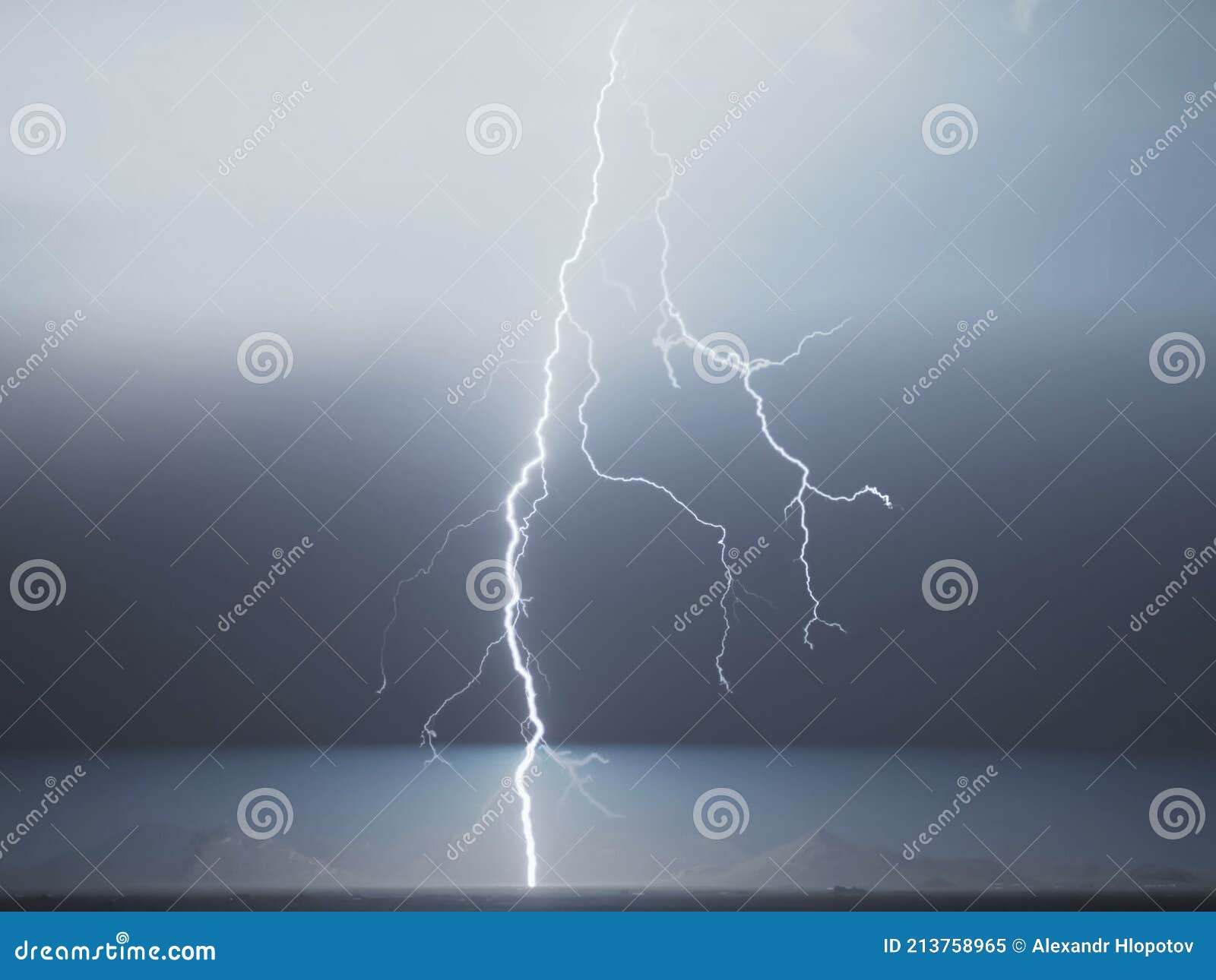Lightning in the Sky. Electric Discharges in the Sky Stock Image
